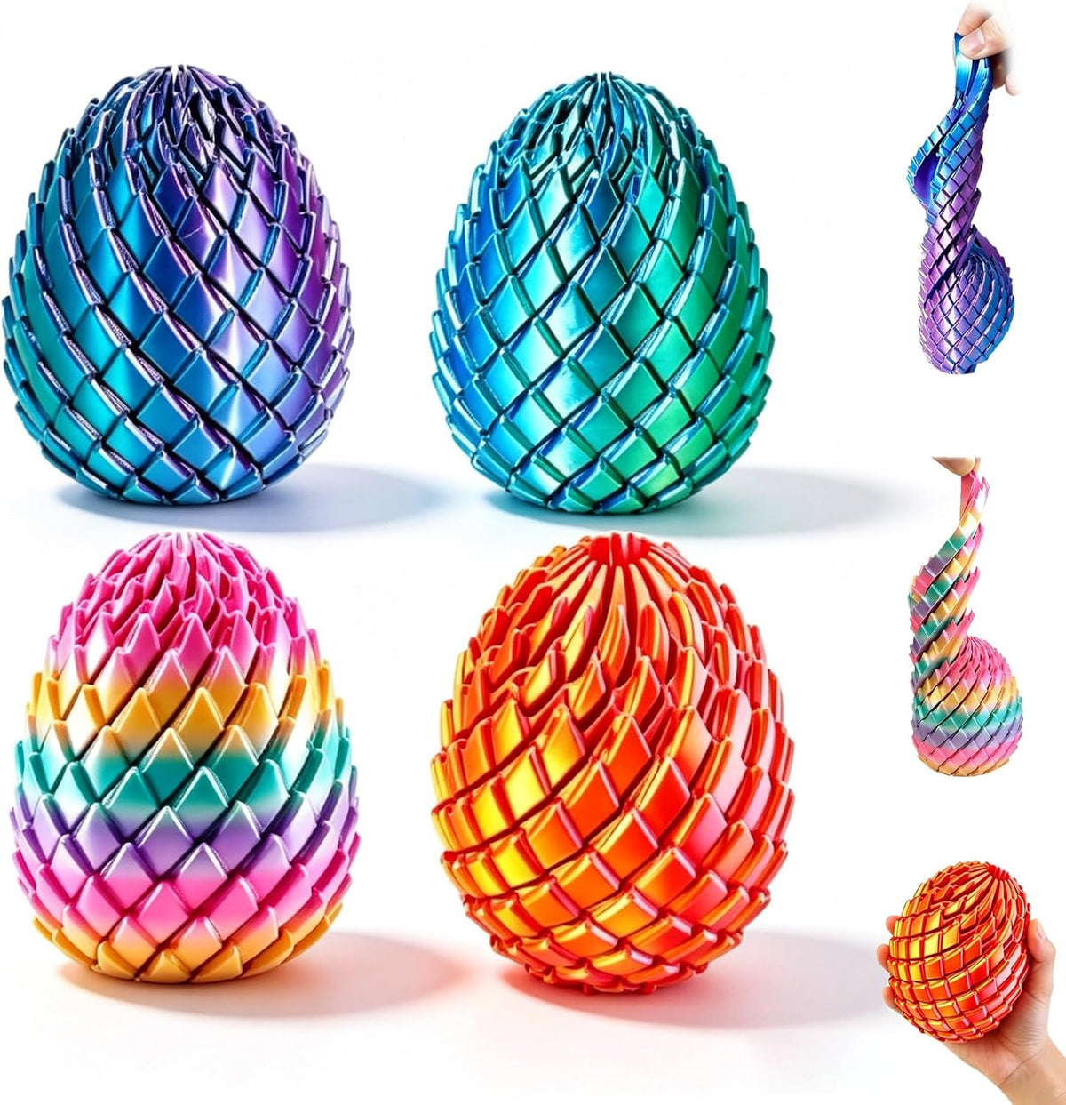 Twisty Fidget Egg - Huevo de dragón Twisty, huevo resbaladizo impre...