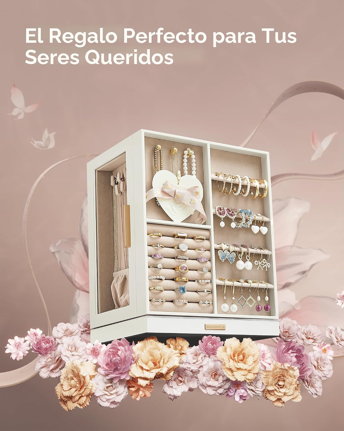 SONGMICS GISELLA Collection UJBC170W01 - Joyero organizador girator...