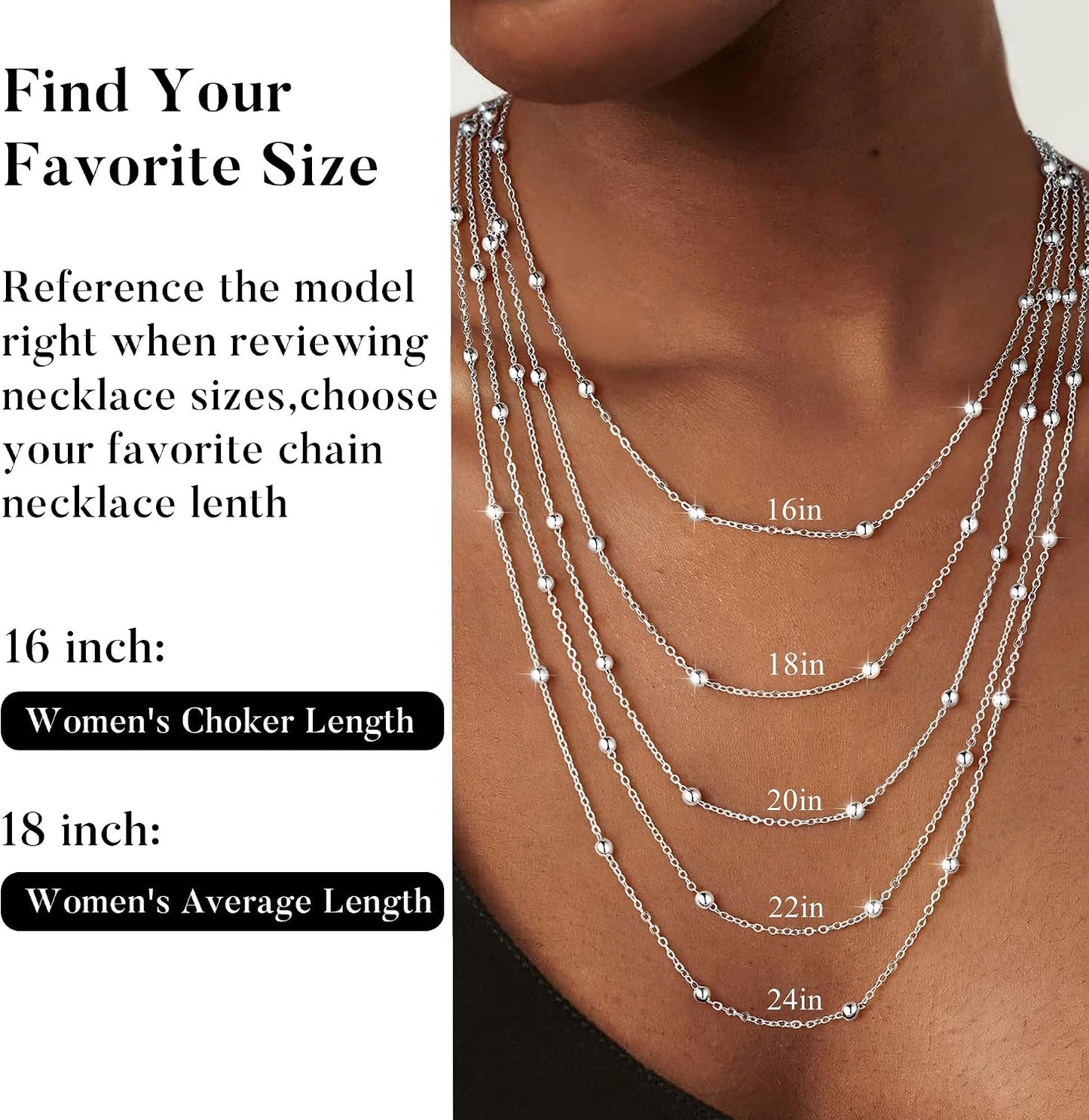 IEFWELL Collar de cadena de plata de ley 925 maciza para mujer, cad...