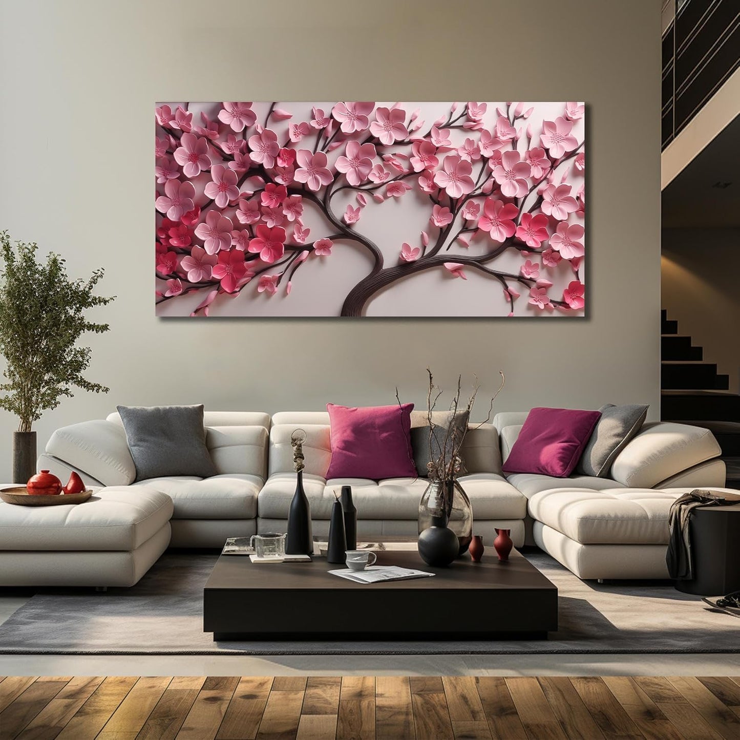 CPKATMT Arte de pared con flores rosas para dormitorio, impresiones...