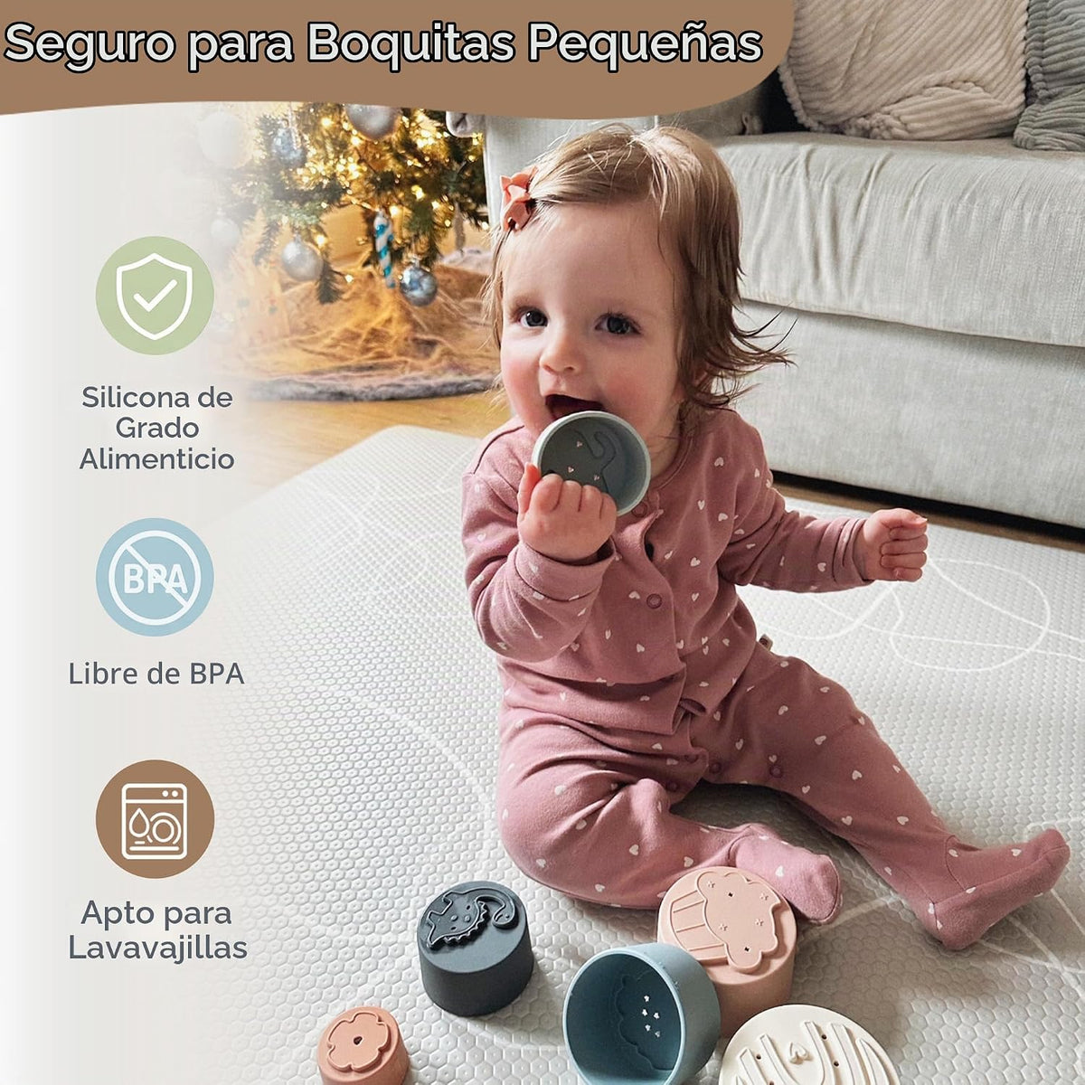 Moonkie Juguete de tazas apilables, juguetes educativos divertidos...