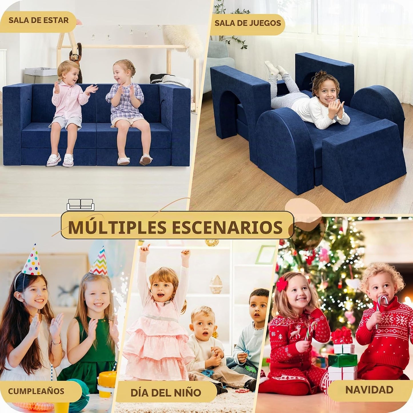 Fvkind Sofá de juego modular para niños de 10 piezas Sofá de juego...