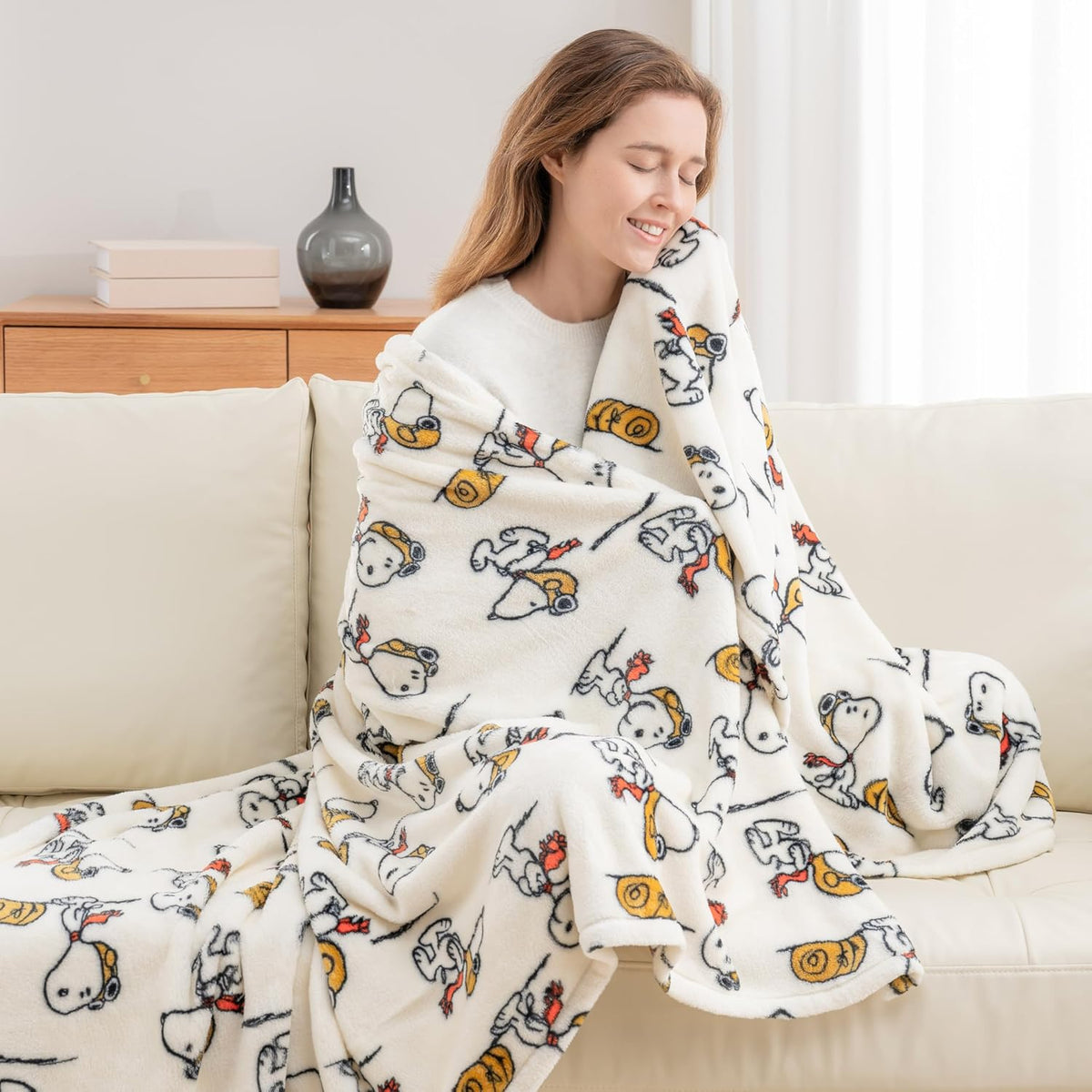 Berkshire Blanket Peanuts® VelvetLoft® - Manta de felpa de Snoopy c...
