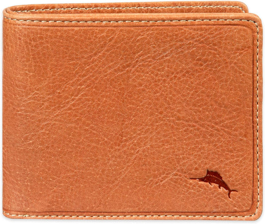 Tommy Bahama Cartera de cuero genuino para hombre con capacidad ext...