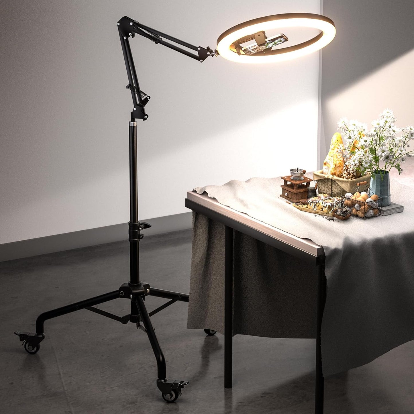 UBeesize Trípode de Luz de Anillo LED Pro con Soporte para Teléfono...