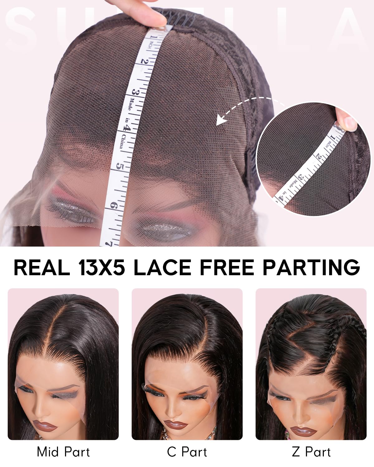 Subella 12A pelucas de encaje frontal HD de cabello humano con líne...