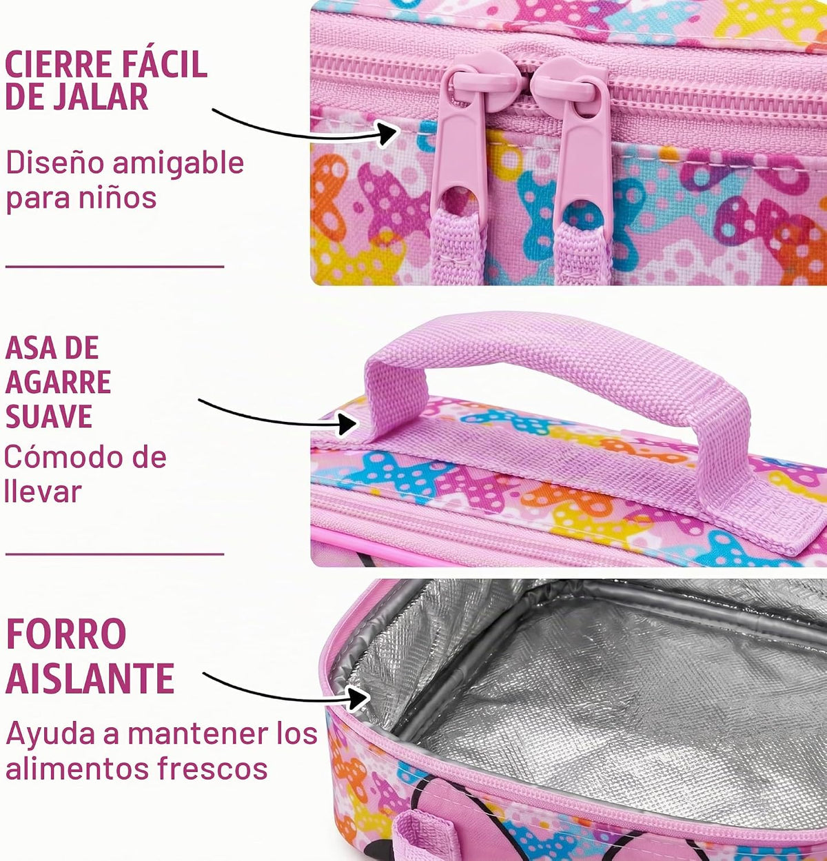Fast Forward Minnie Mouse - Bolsa de almuerzo aislada para niños pa...