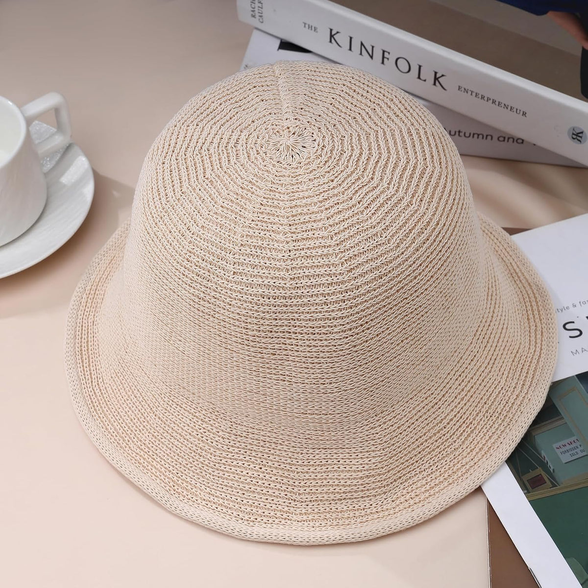 MILAKOO Sombrero de pescador de ganchillo trenzado de punto flojo c...