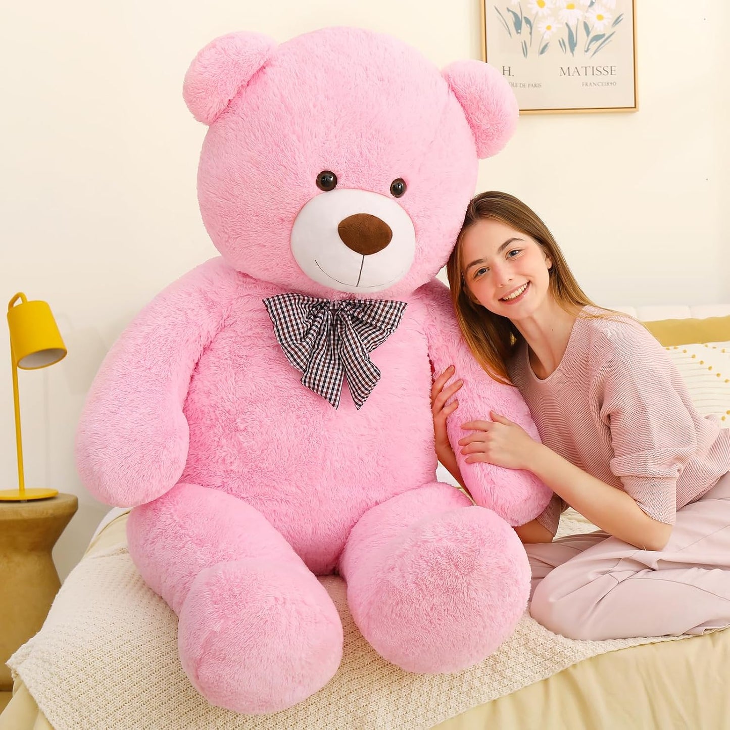 MaoGoLan Oso de peluche gigante rosa de 55 pulgadas, tamaño real, g...