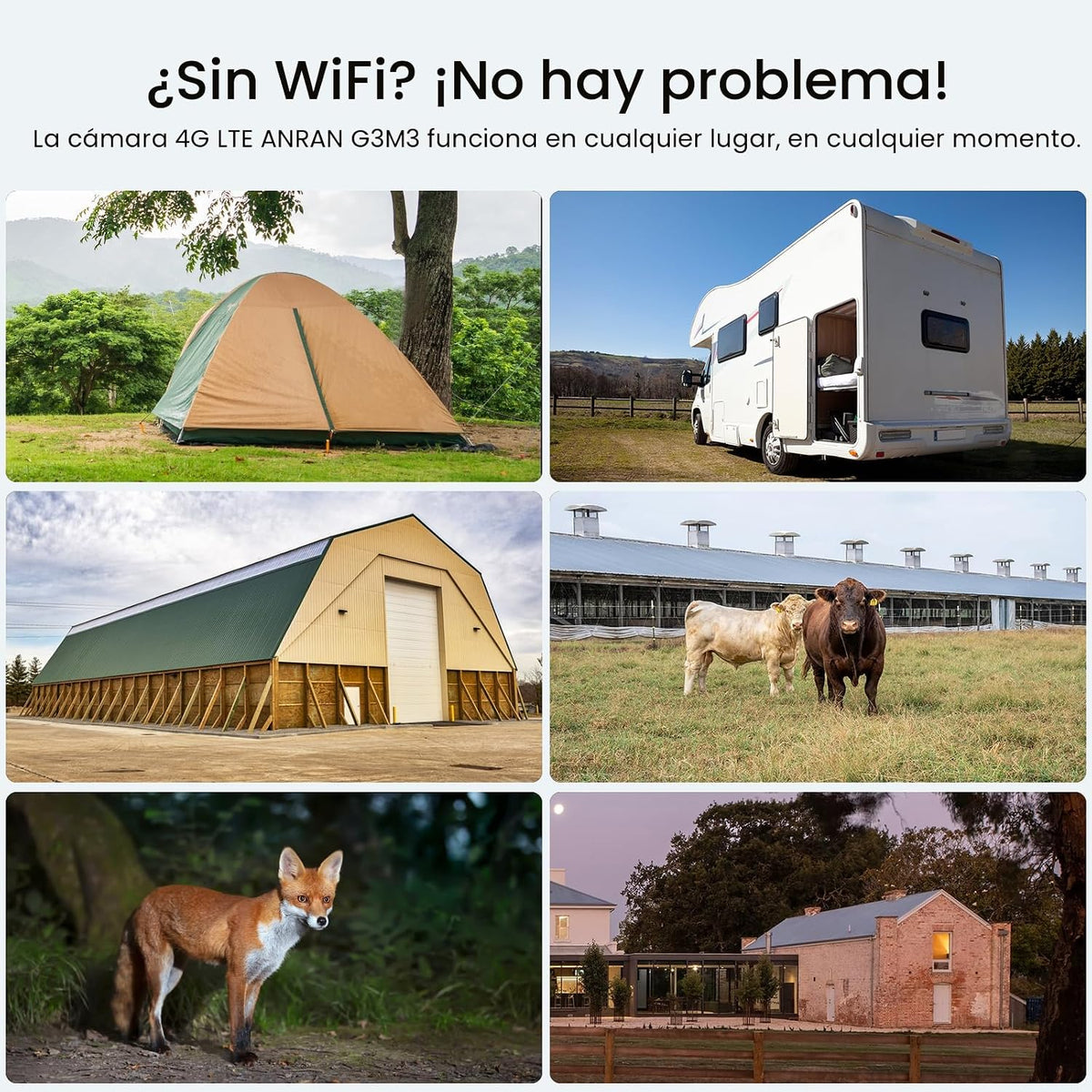 ANRAN 4G LTE cámara de seguridad solar celular inalámbrica para ext...