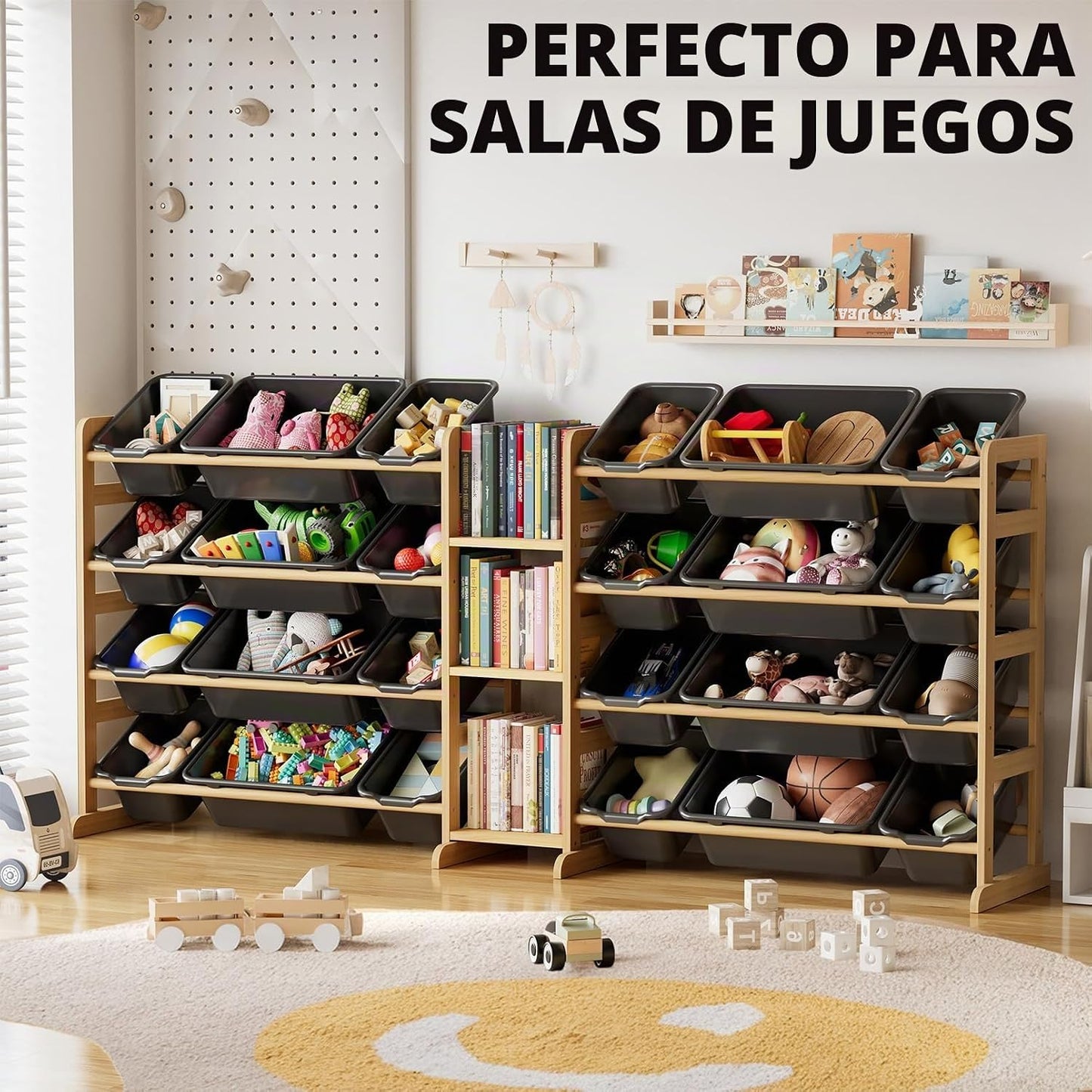 SpaceAid Organizador Grande de Almacenamiento de Juguetes con 24 Co...