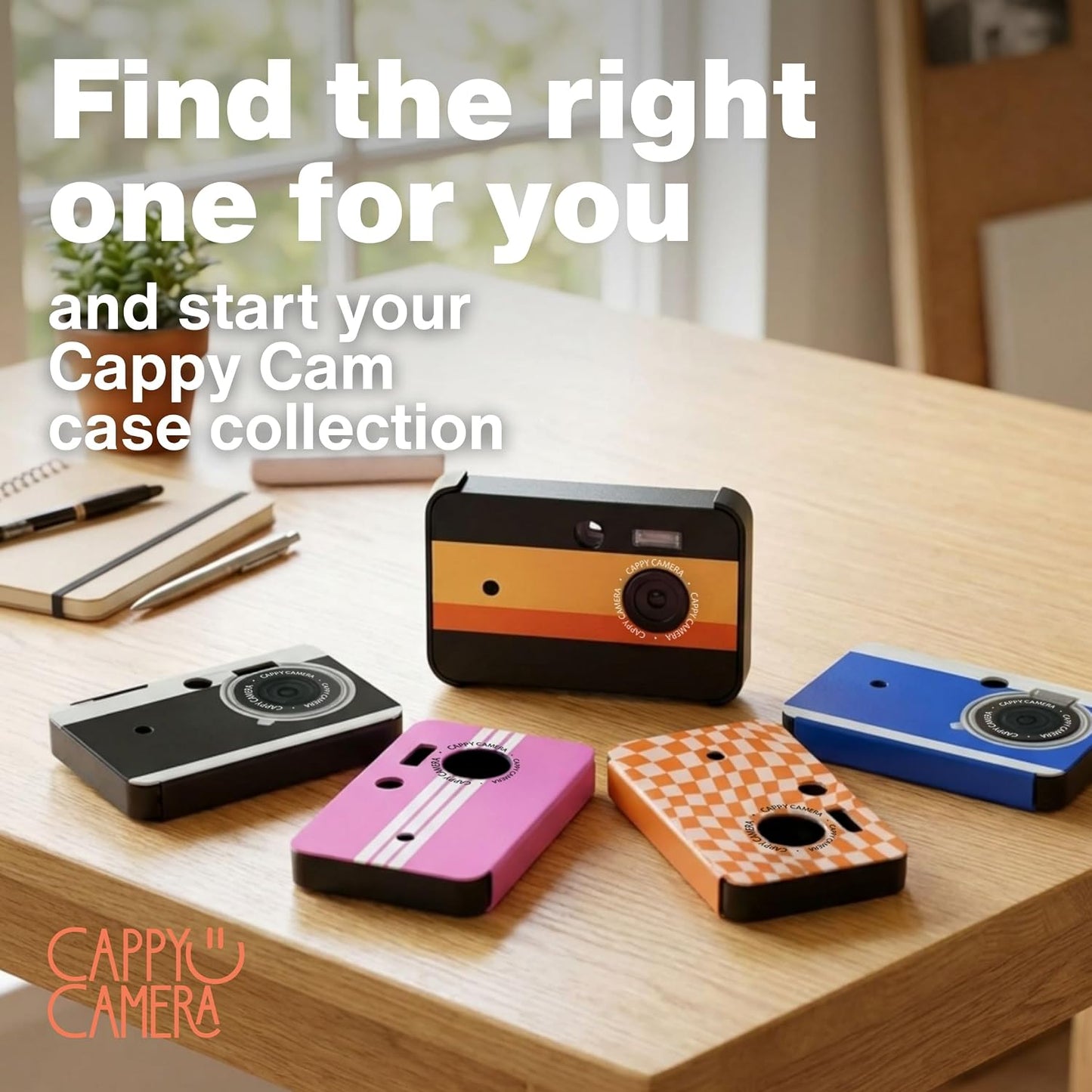 CAPPY CAMERA Funda protectora estética a presión de cuadros naranja...