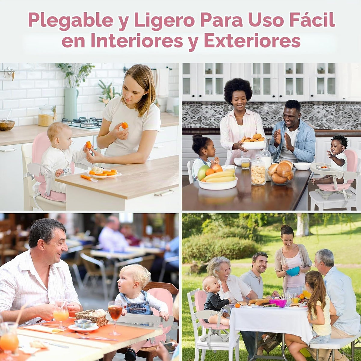 YOLEO Silla alta para bebé, asiento elevador para mesa de comedor,...