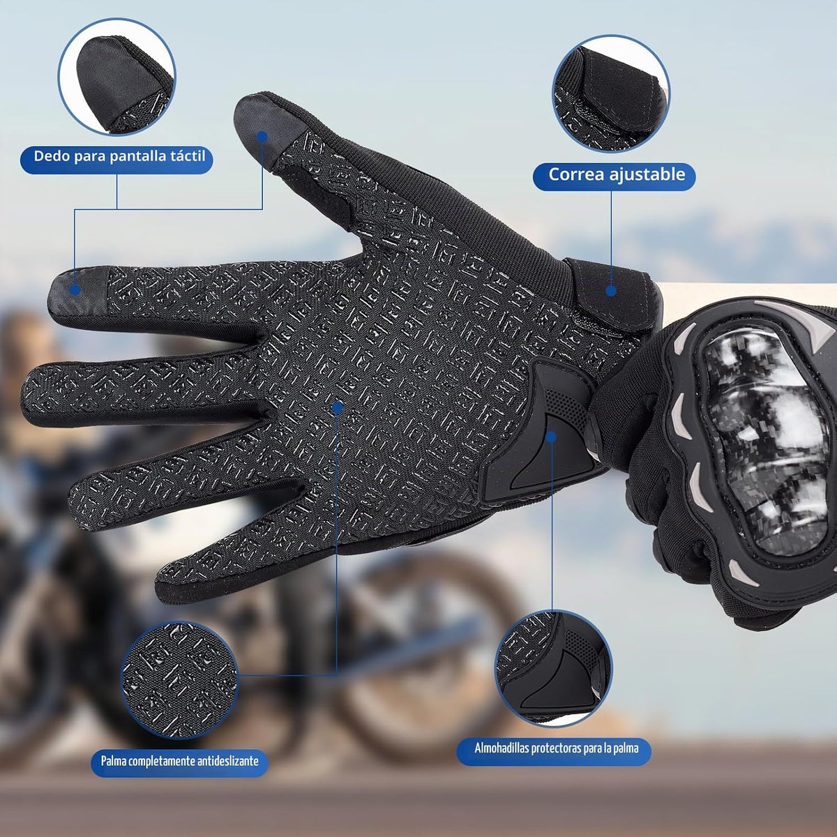 shamofeng Guantes de motocicleta para hombres y mujeres, pantalla t...