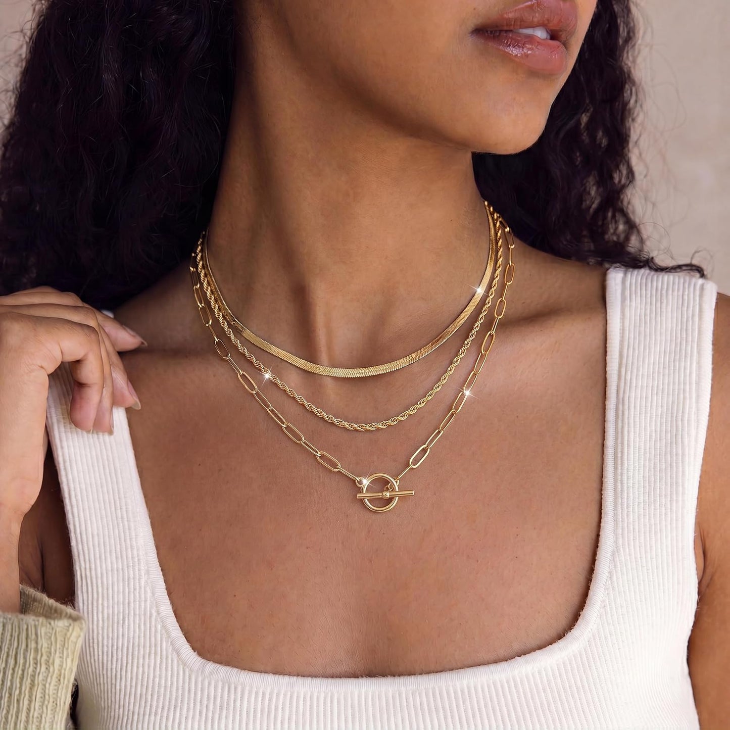 Carffordo - Collares chapados en oro para mujer, delicados collares...