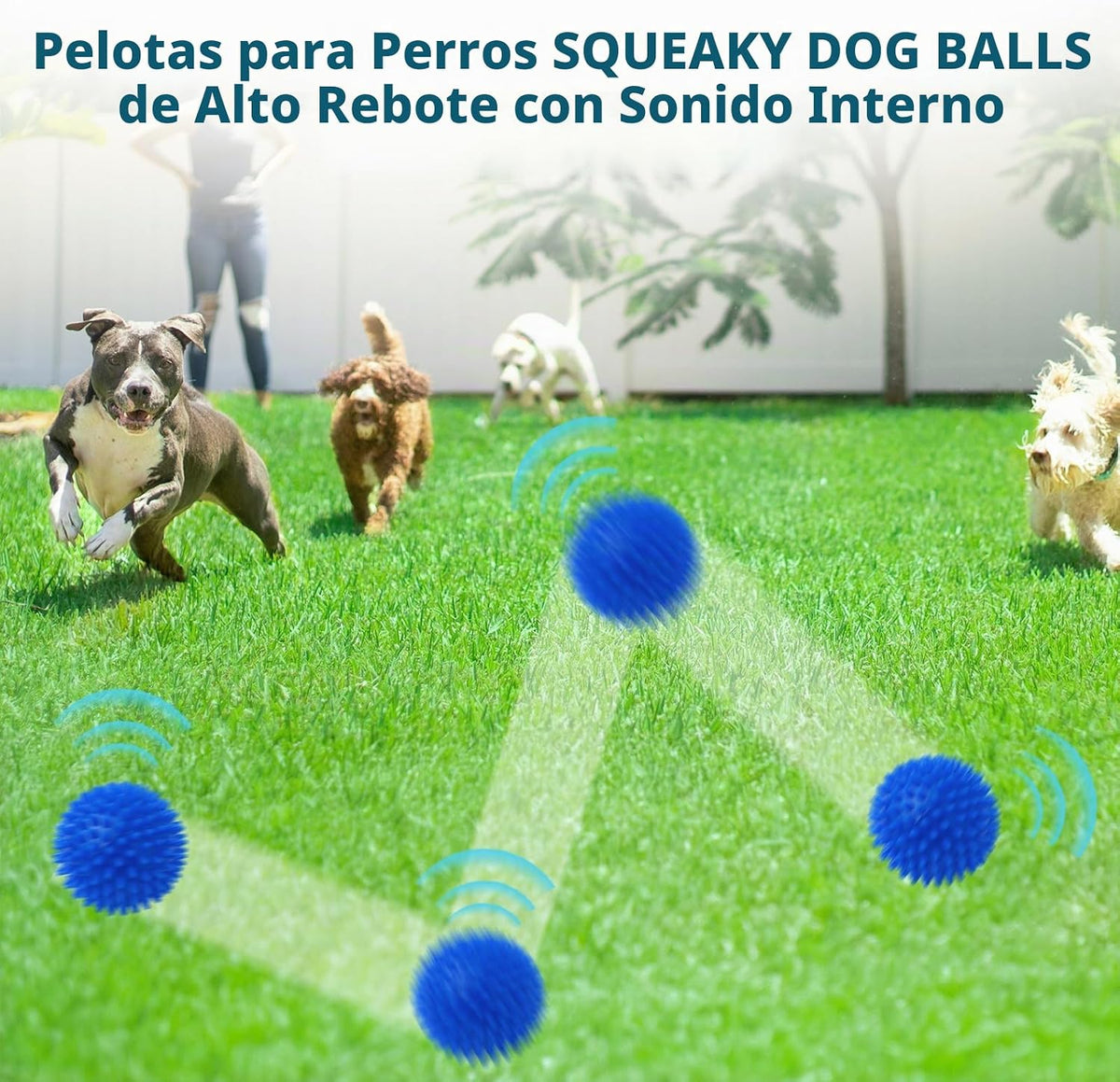 SHARLOVY - Bolas de juguete chillonas de 4.5'' para perros...