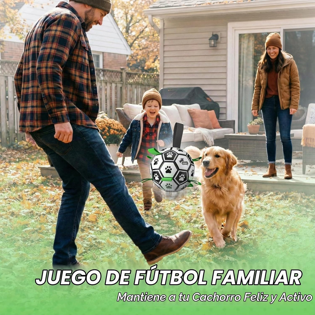 QDAN Juguetes para perros pequeños y medianos, pelota de fútbol par...