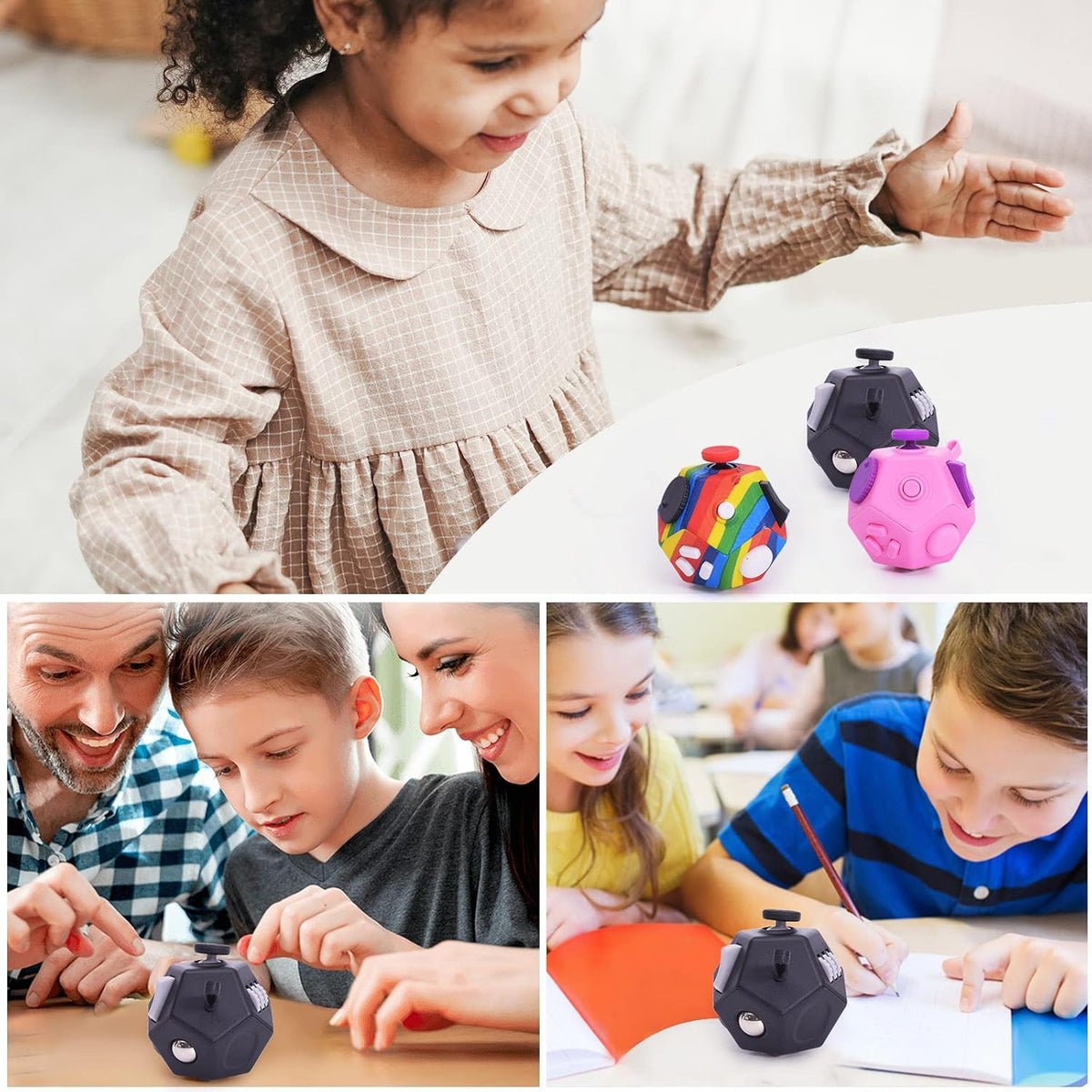 UOOEFUN Mini Cubo de Juguetes Fidget, Cubo de Juguetes de 12 Lados...