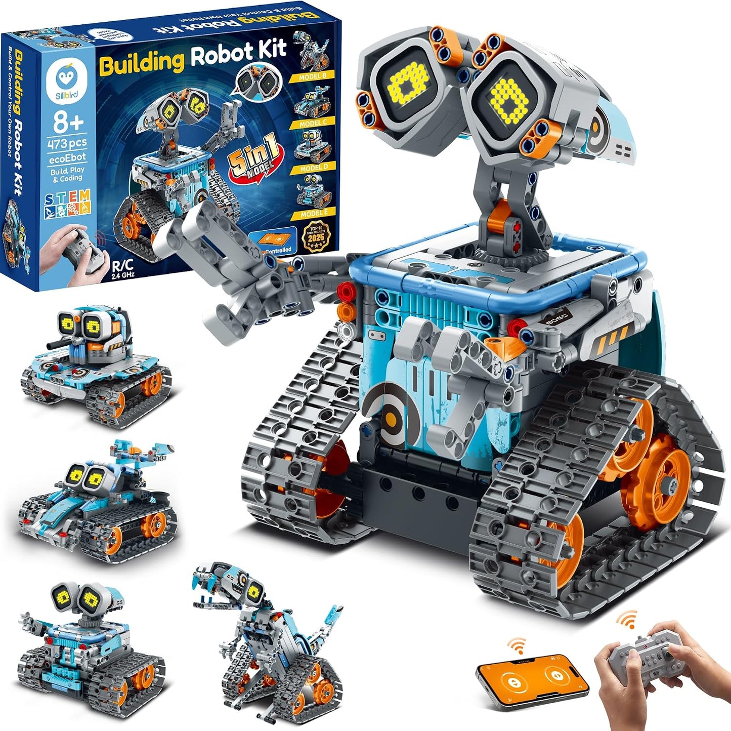 Sillbird - Kit de robot de construcción, regalos STEM para niños de...