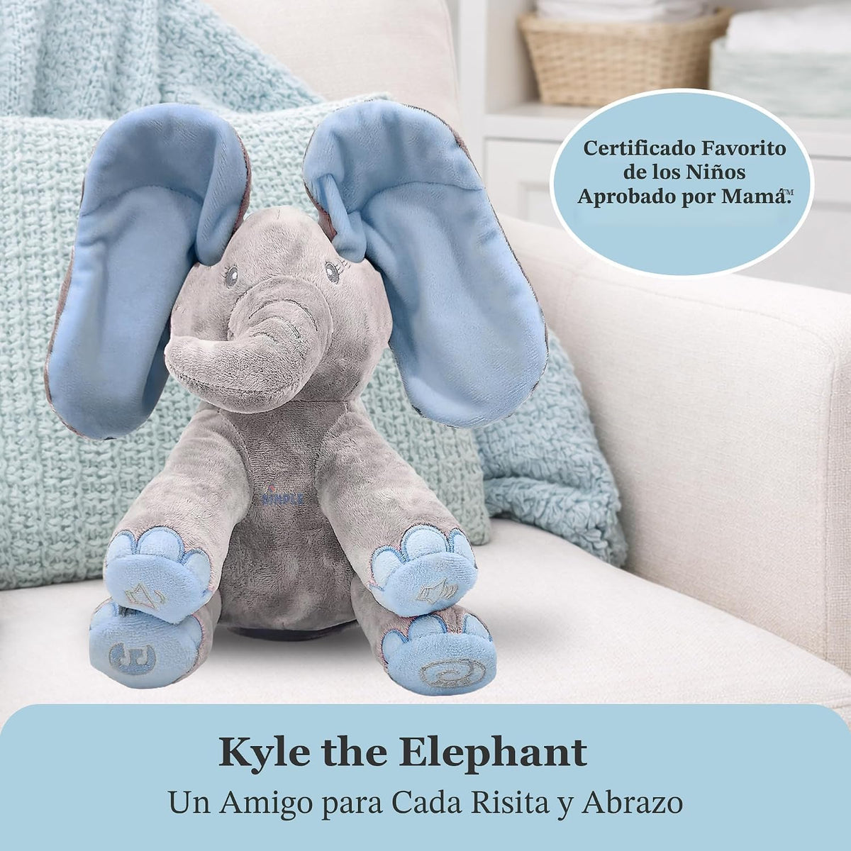 Dimple Kyle Peek A Boo Juguete de Elefante, Elefante de Peluche Int...