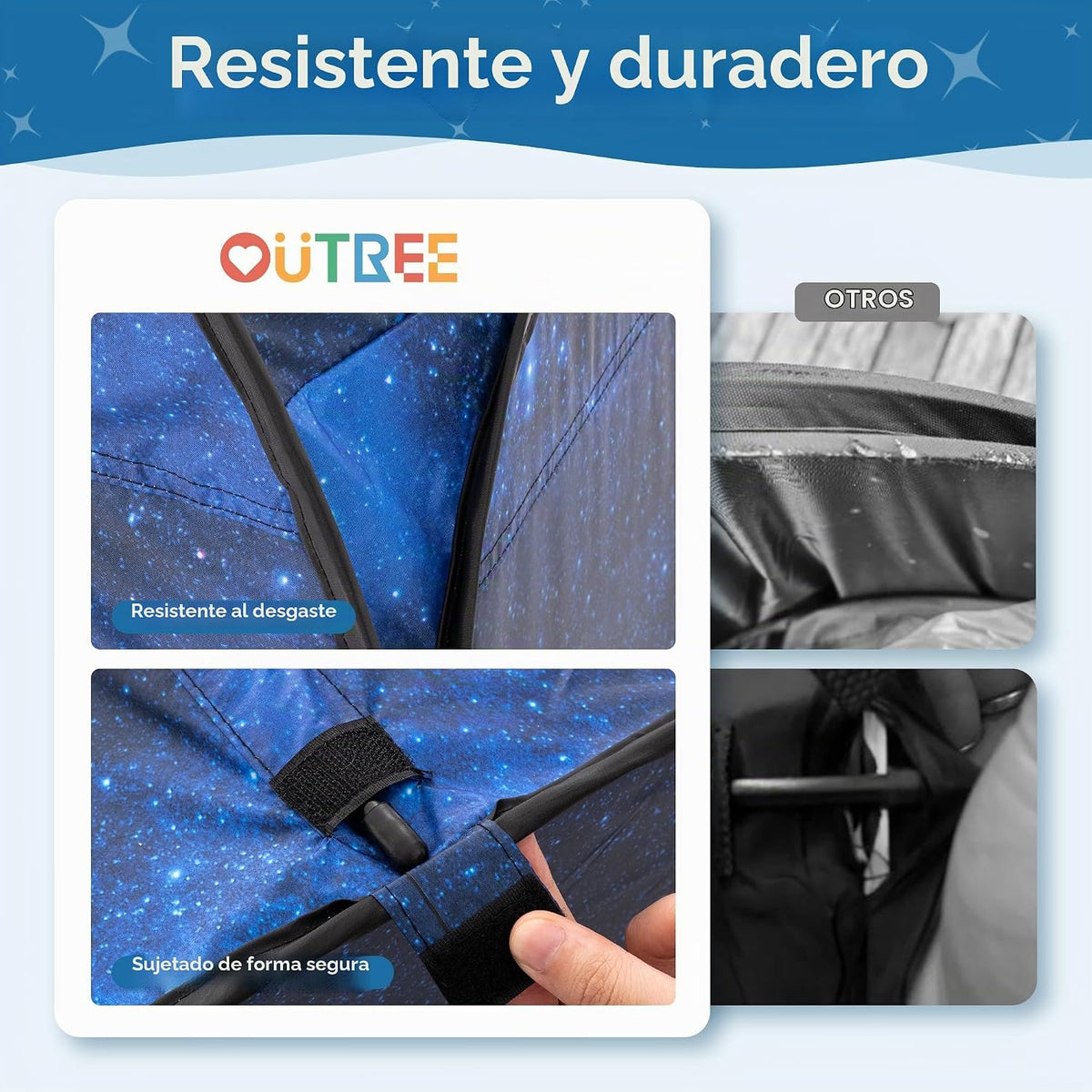 OUTREE Tienda de campaña sensorial de 47 x 47 x 47 pulgadas, estamp...