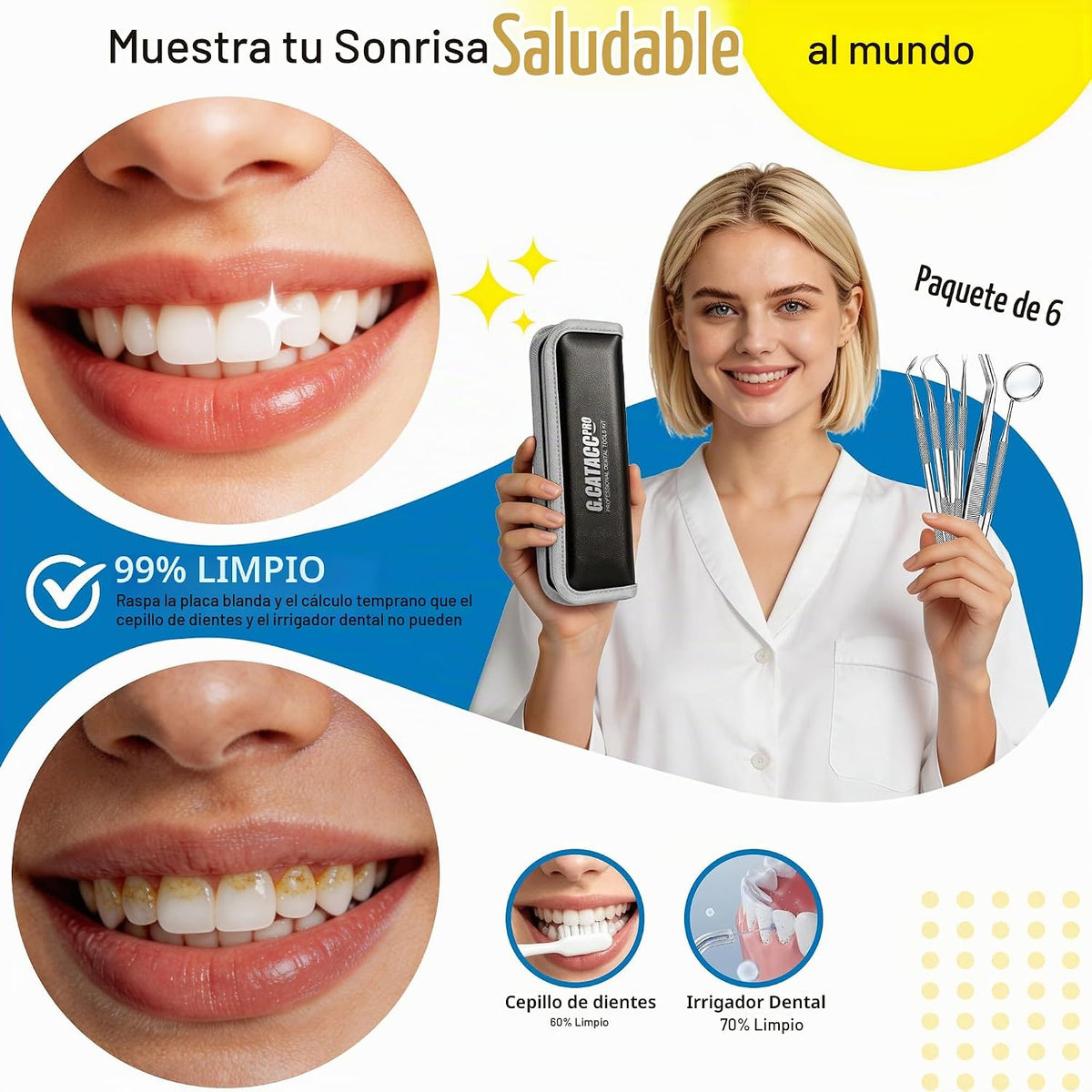 G.CATACC Herramientas dentales, herramientas dentales de limpieza d...