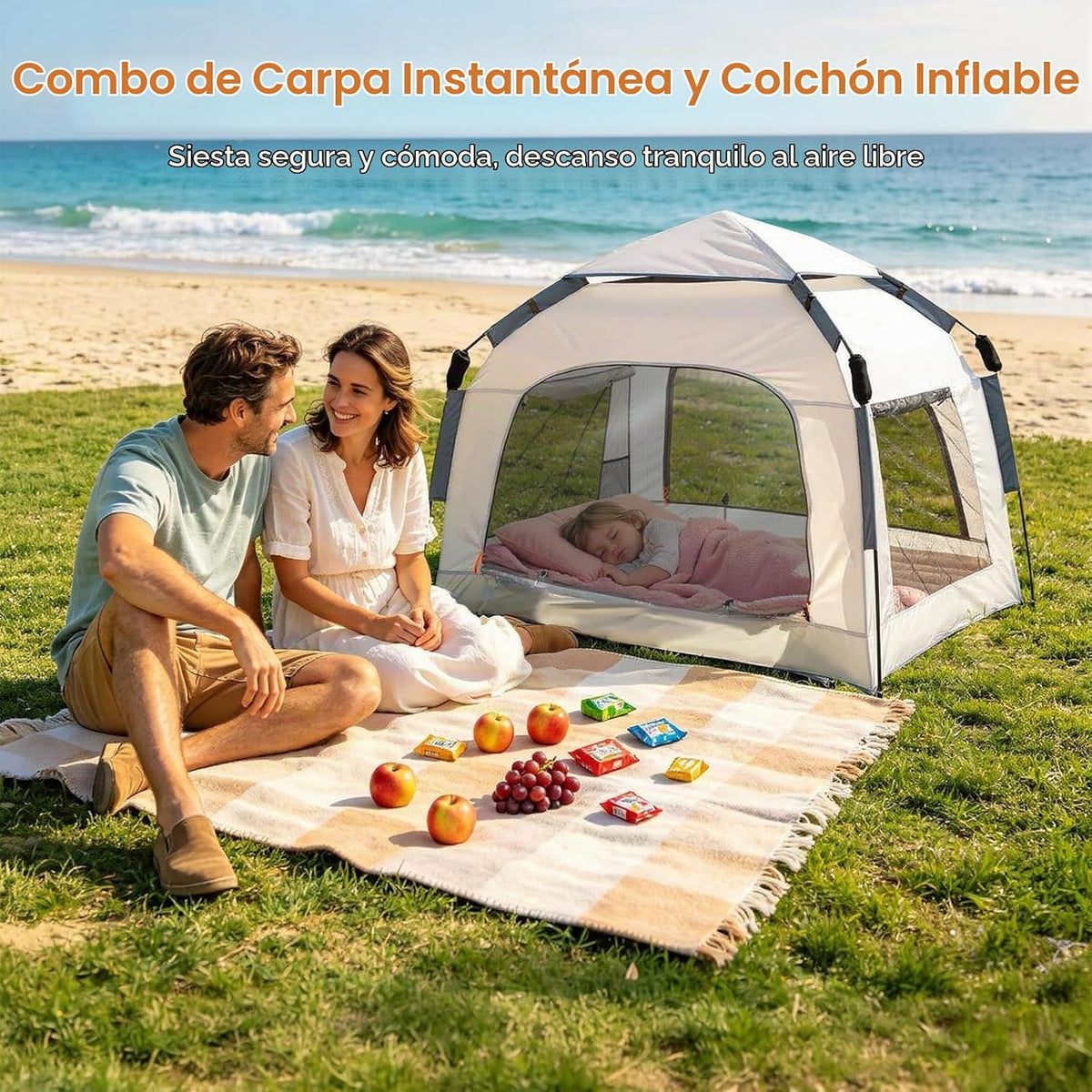 Cama de viaje inflable para niños pequeños con tienda de campaña: c...