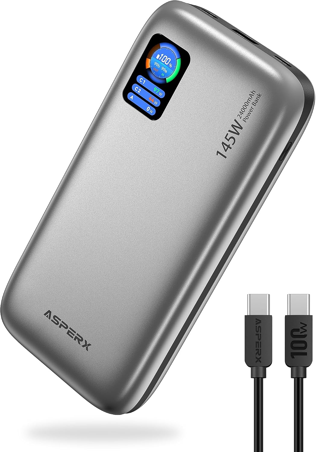 AsperX Cargador de batería portátil de 140 W, 25,000 mAh, cargador...