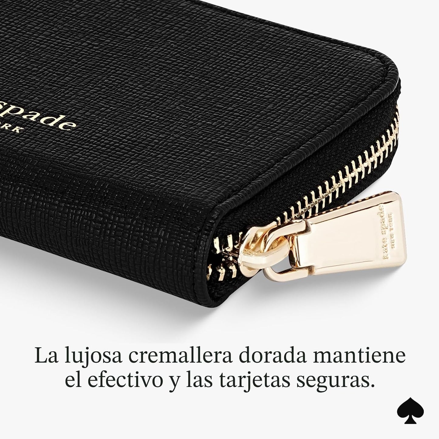 kate spade new york Devin Zip - Tarjetero magnético, color negro |...