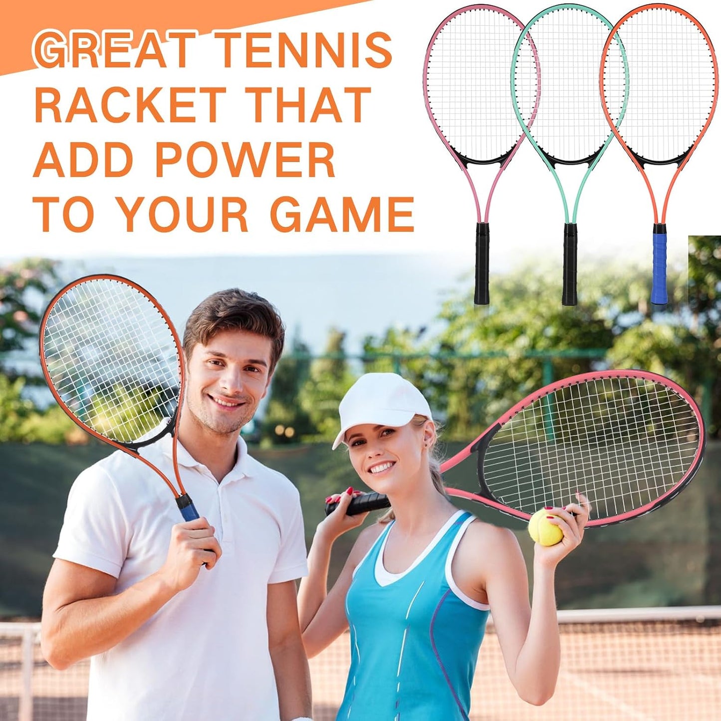 Motionchic - Juego de 6 raquetas de tenis para adultos recreativos...