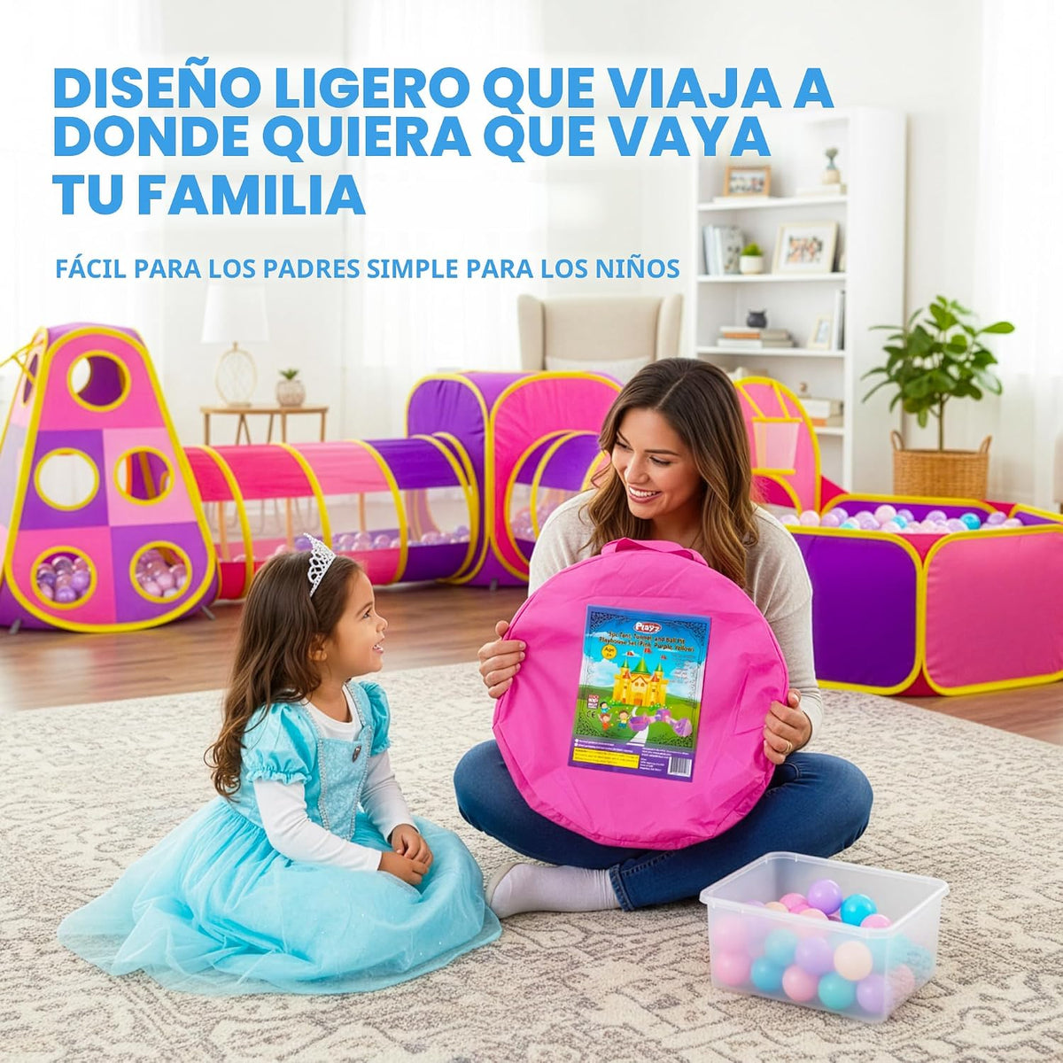 Playz Tiendas de campaña y túneles de juego para niños de 5 piezas,...