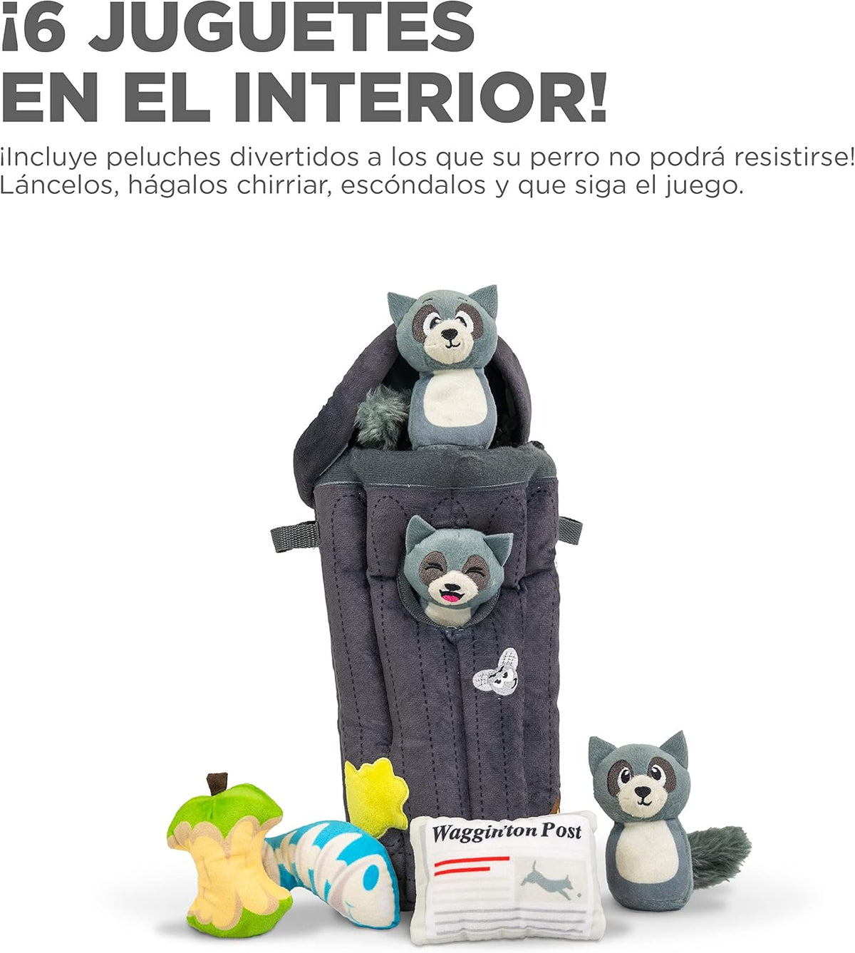 Outward Hound Hide A Raccoon Juguete Rompecabezas de Peluche para P...