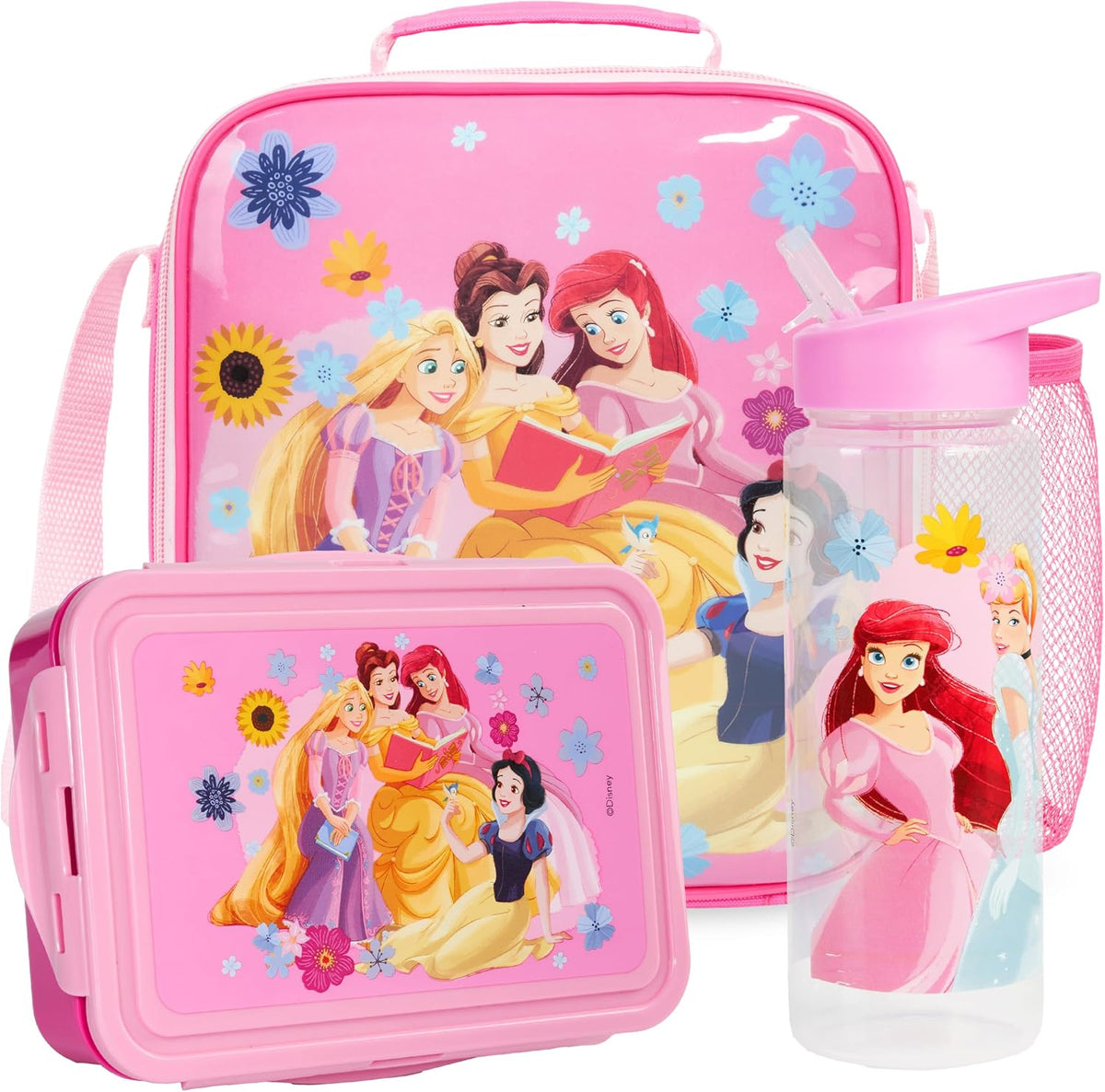 Get Trend Juego de lonchera de 3 piezas para niñas de Disney Prince...