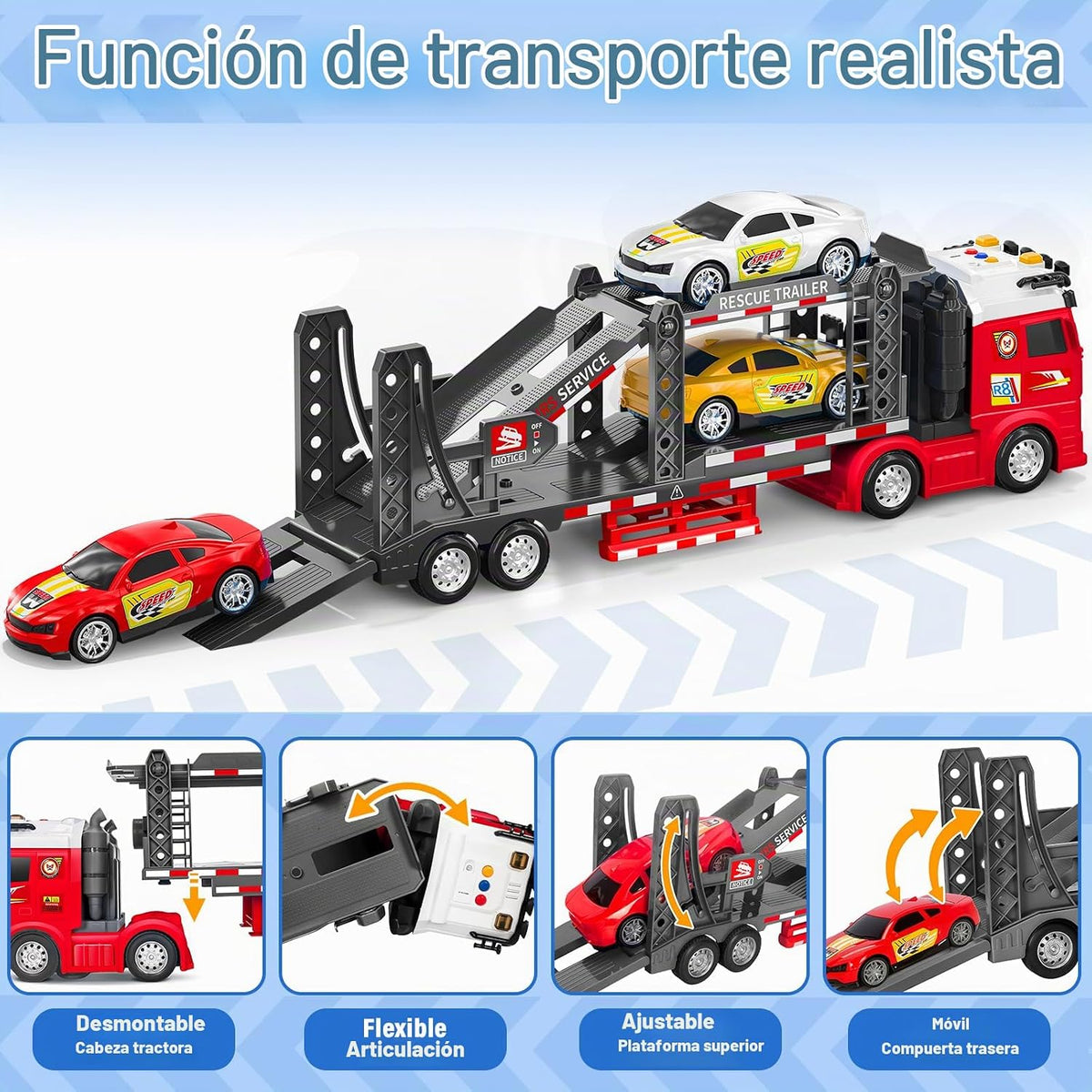 Juguetes para niños de 3, 4, 5, 6, 7 años, camión de carreras de do...