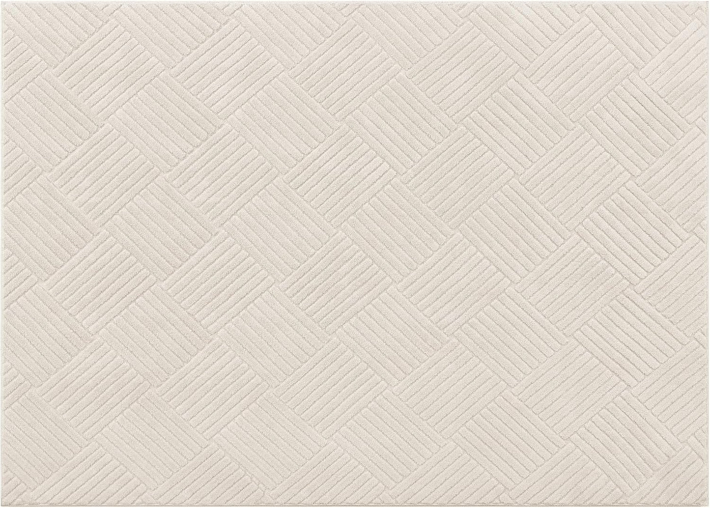 Vaukki Alfombra de sala de estar de 5 x 7 pulgadas, color beige, su...