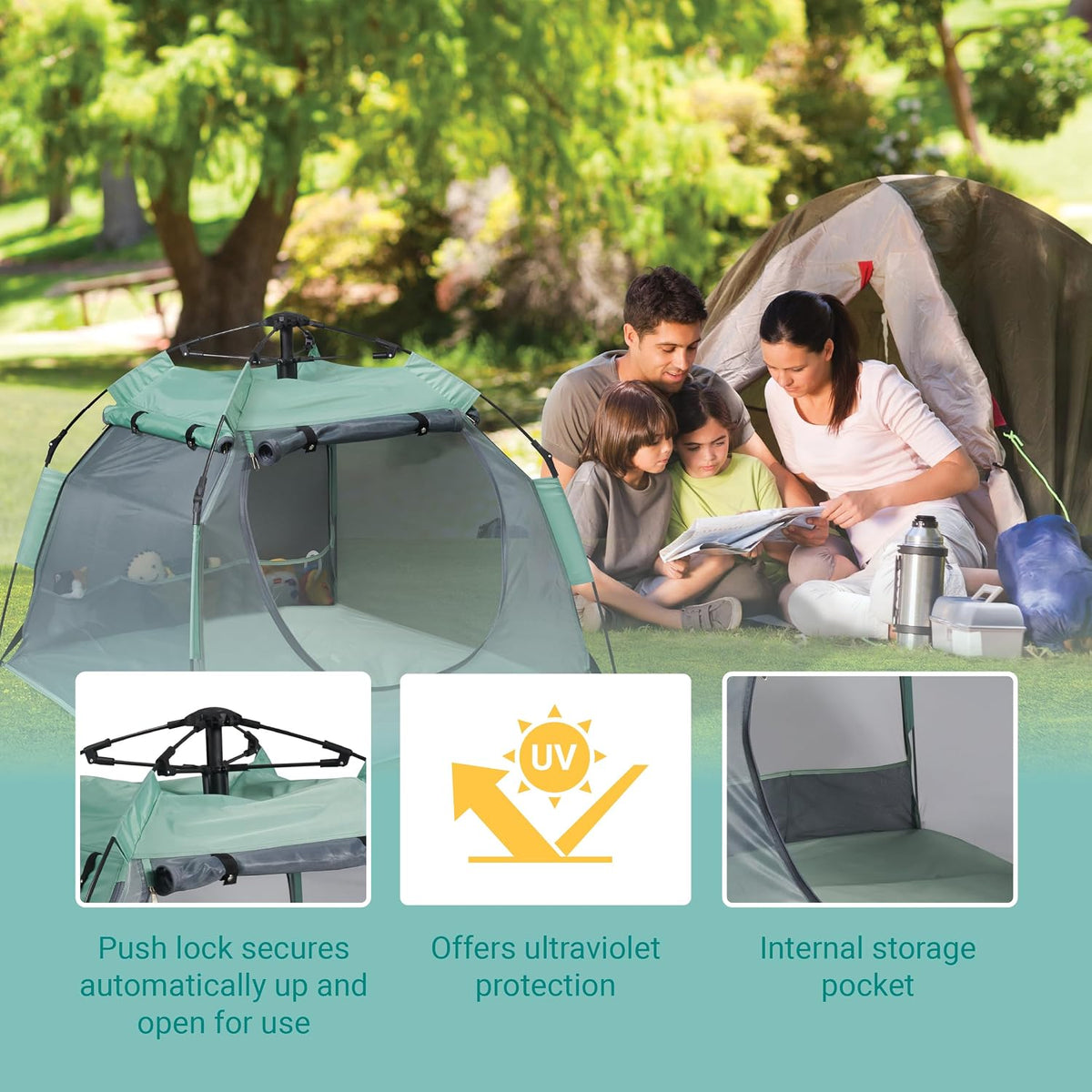 KidCo Peapod Camp - Tienda de campaña portátil y ligera con parasol...