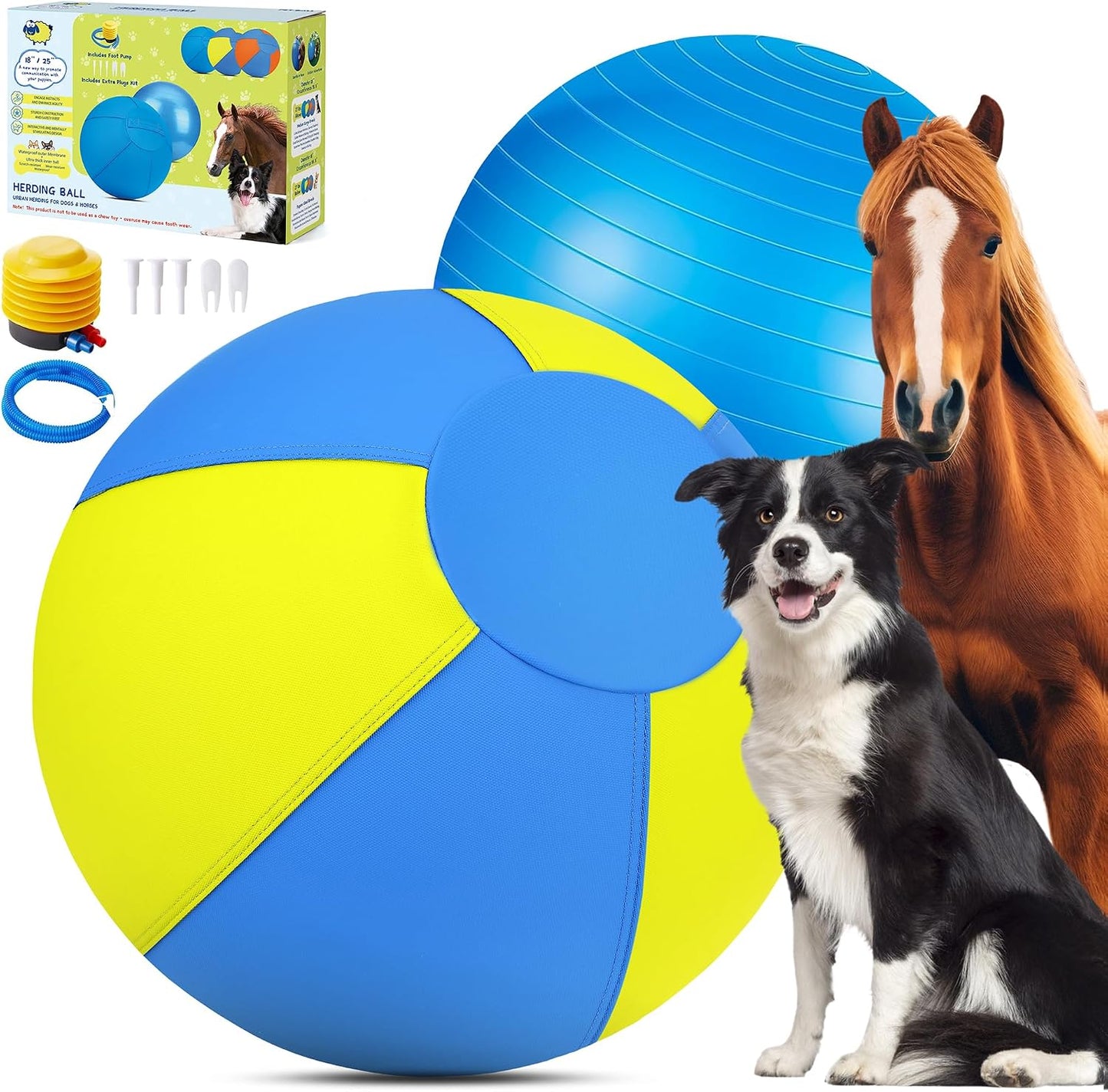 Pelota de pastoreo para perros y caballos, bola alegre de 25 pulgad...