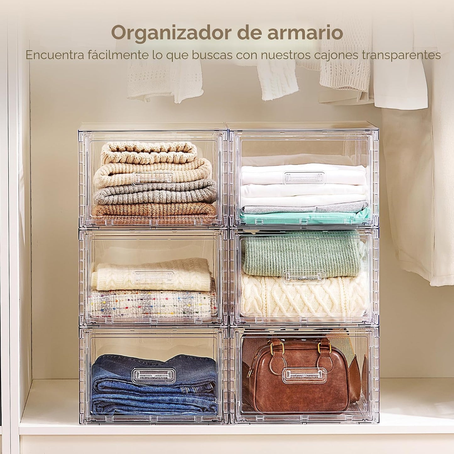 Vtopmart - Paquete de 4 unidades de cajones de almacenamiento apila...