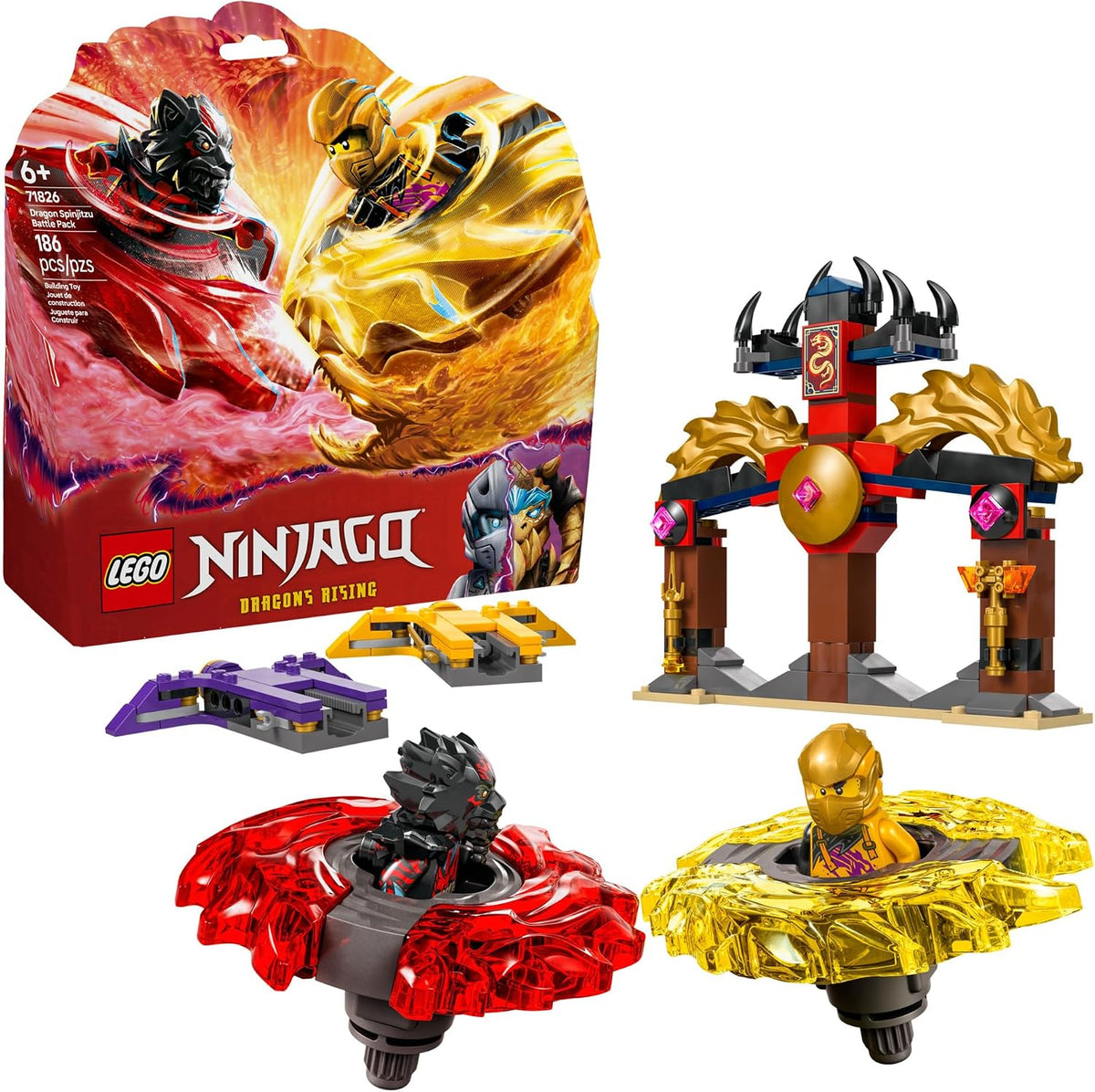LEGO NINJAGO Paquete de Batalla Spinjitzu Dragón - Juguete de Const...