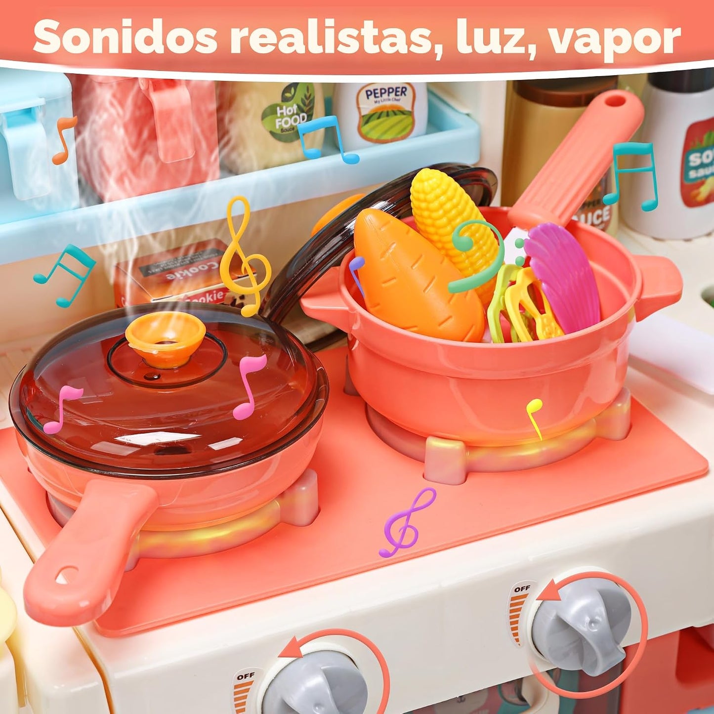Holyfun - Juego de cocina para niños, juego de cocina para niños pe...