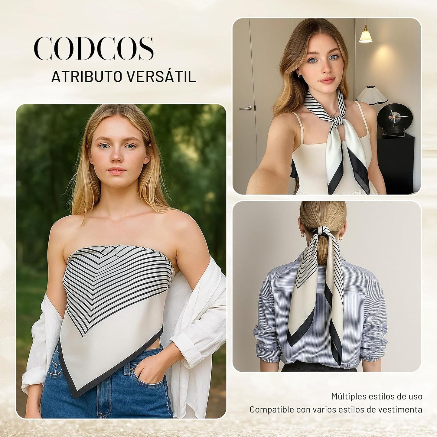 CODCOS Bufanda con Sensación de Seda de 27.5 Pulgadas para Mujeres...