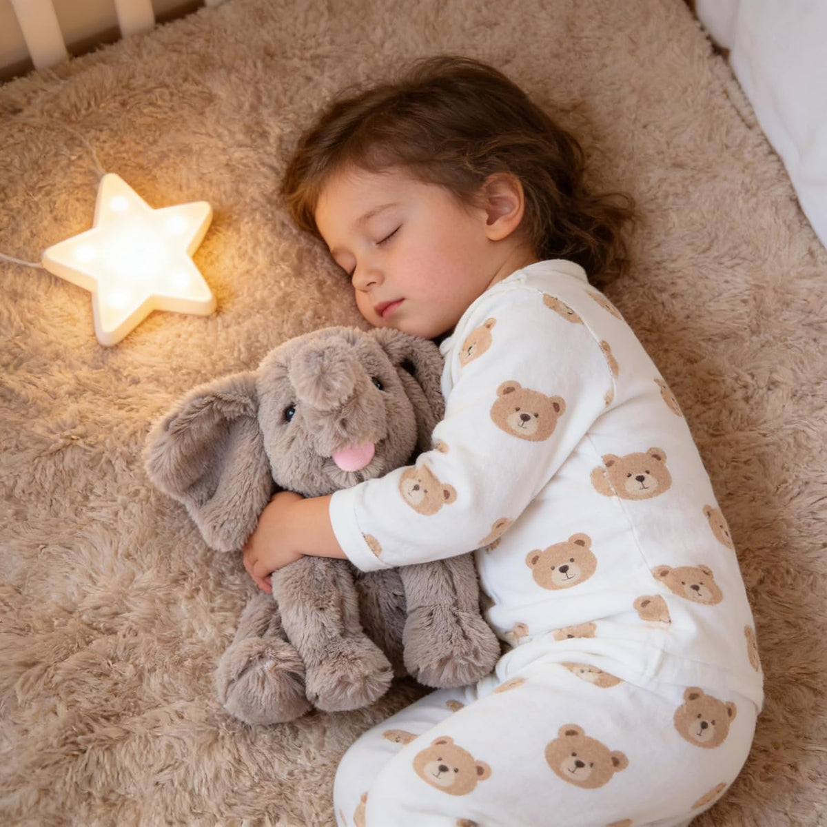 Hopearl Adorable becerro de peluche suave Elefante juguete flexible...