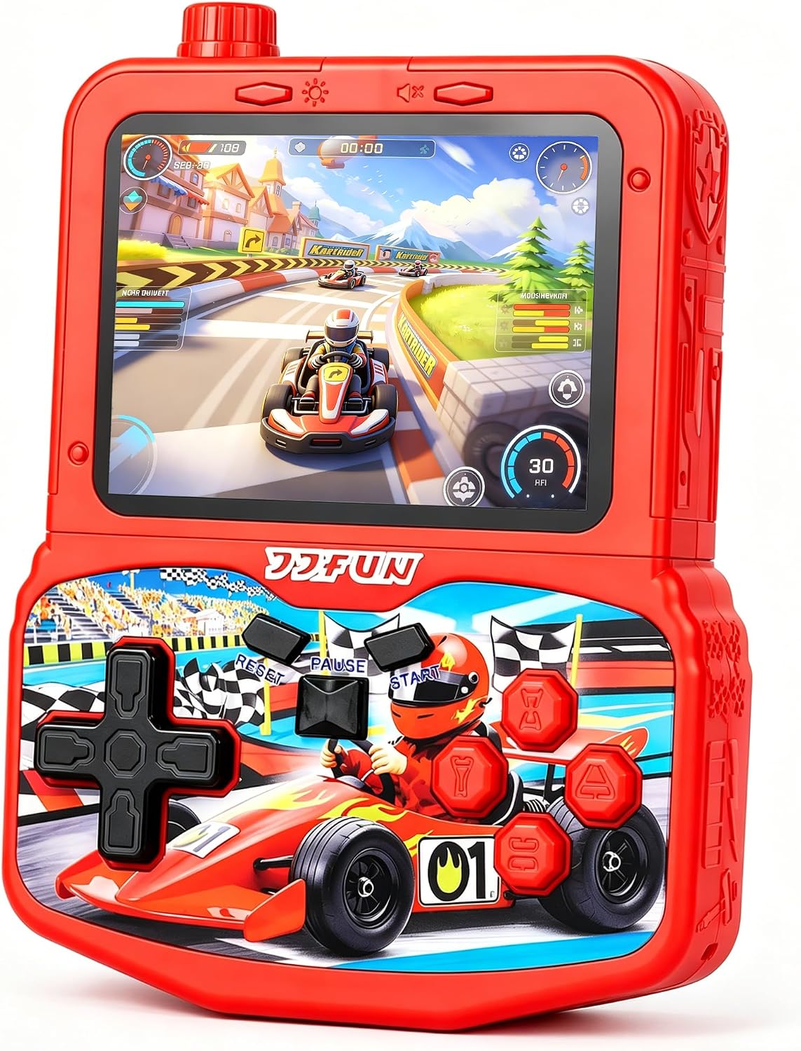 JJFUN Consola de juegos portátil para niños, tema de auto de carrer...