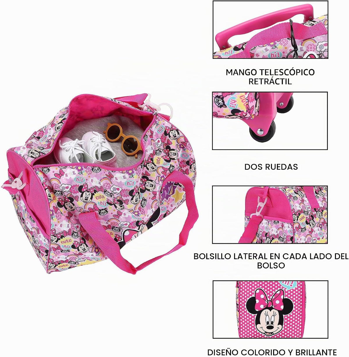 Bioworld Minnie Mouse Classic - Juego de equipaje de 4 piezas para...