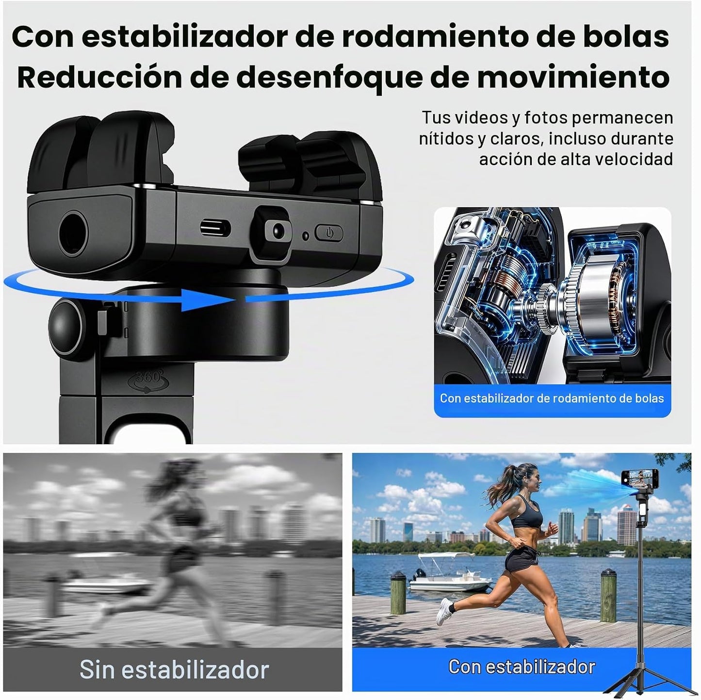 Trípode para selfie con seguimiento facial automático 2026 para iPh...