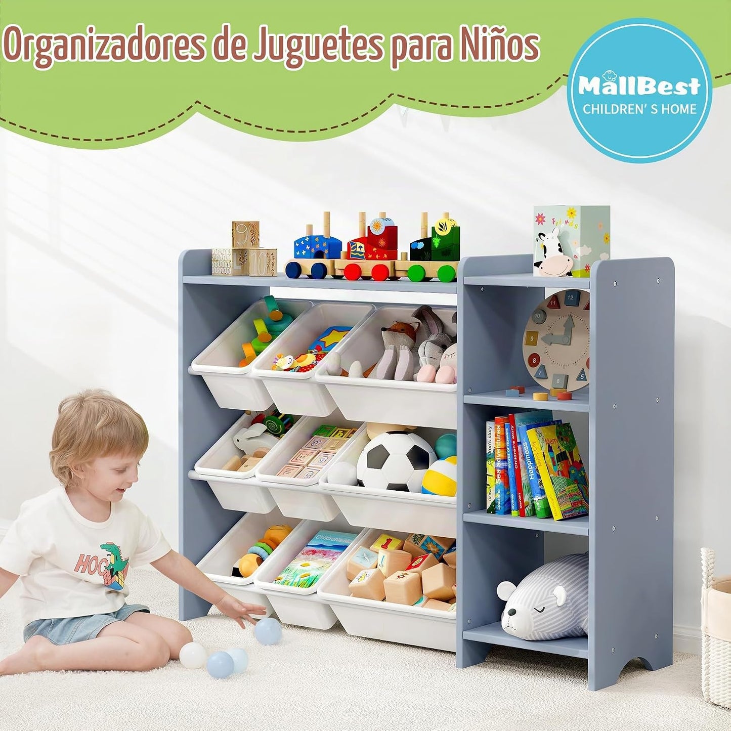 MallBest Estante organizador de almacenamiento de juguetes para niñ...