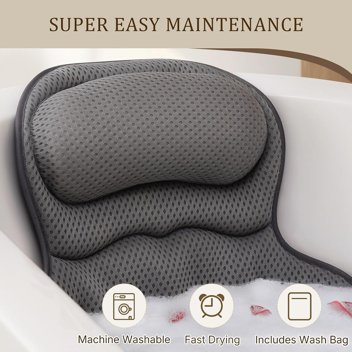 Almohadas de baño para bañera, almohada de bañera de lujo para sopo...