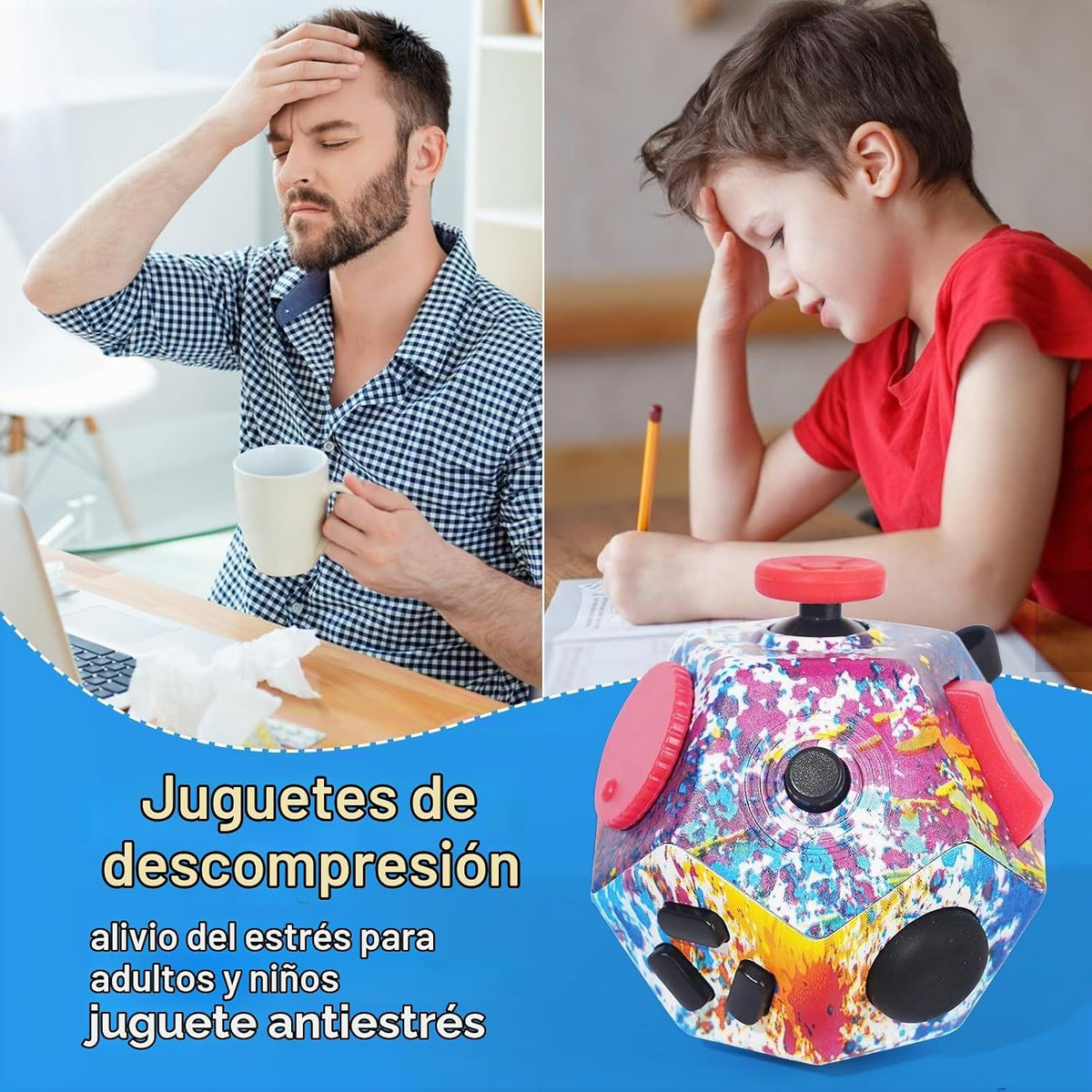 Mini juguetes antiestrés, juguetes idea coloridos de dodecágono par...