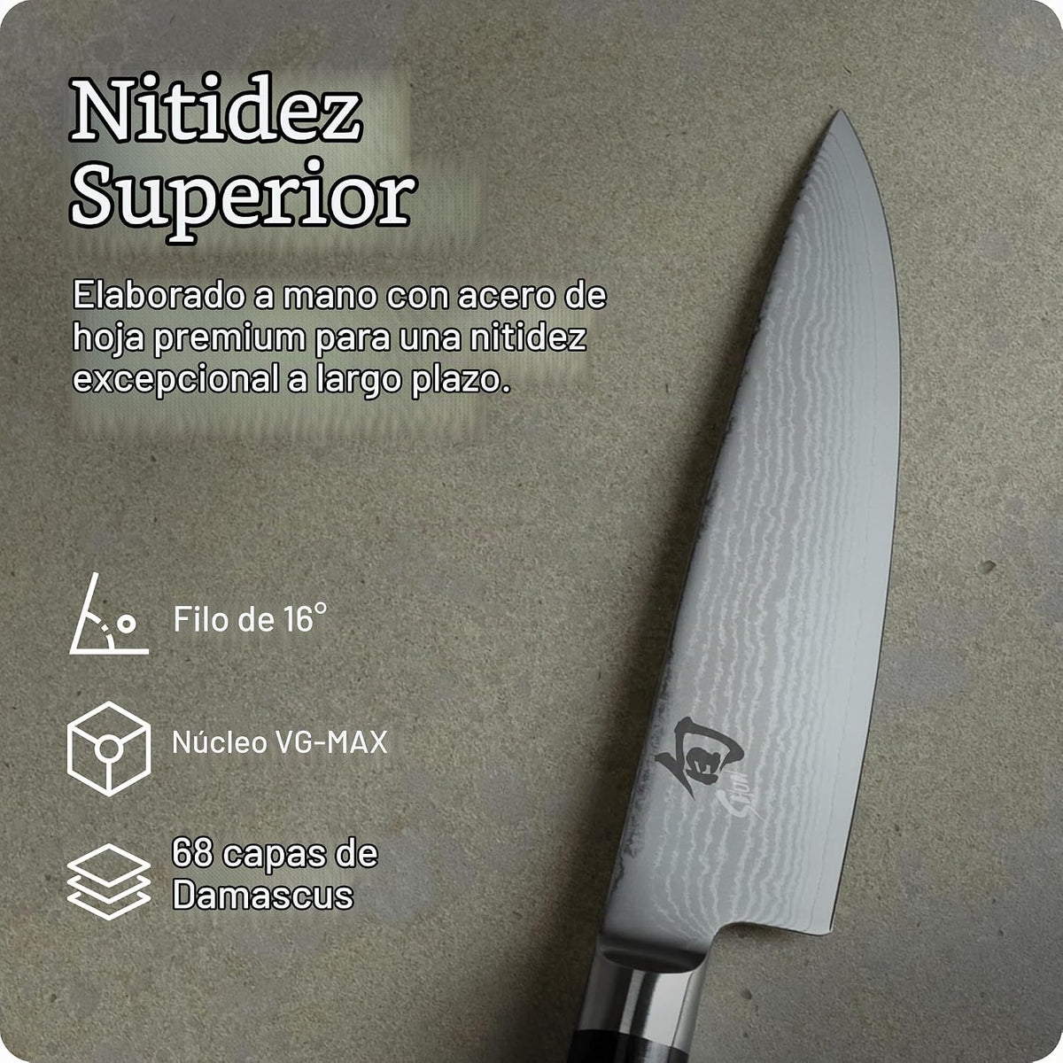 Shun cuchillo clásico para chef, 6 pulgadas, Negro | Cuchillo de co...