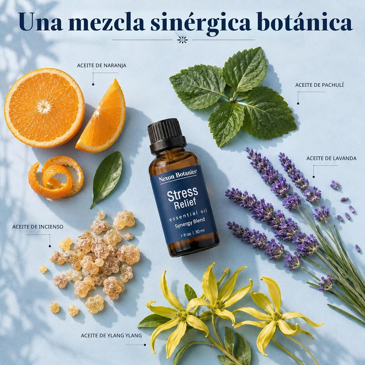 Mezcla de aceite esencial para aliviar el estrés 30 ml - Aceite ese...